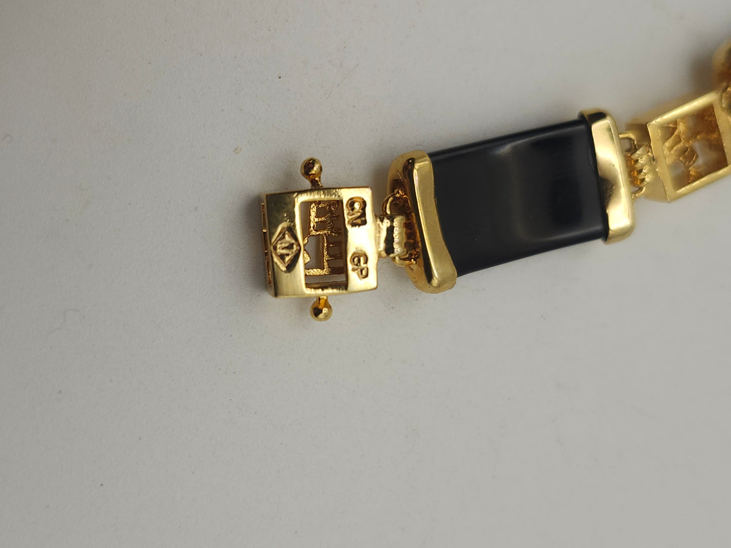 -14K- Gold-Plated Multi-Color Gemstone Link Bracelet