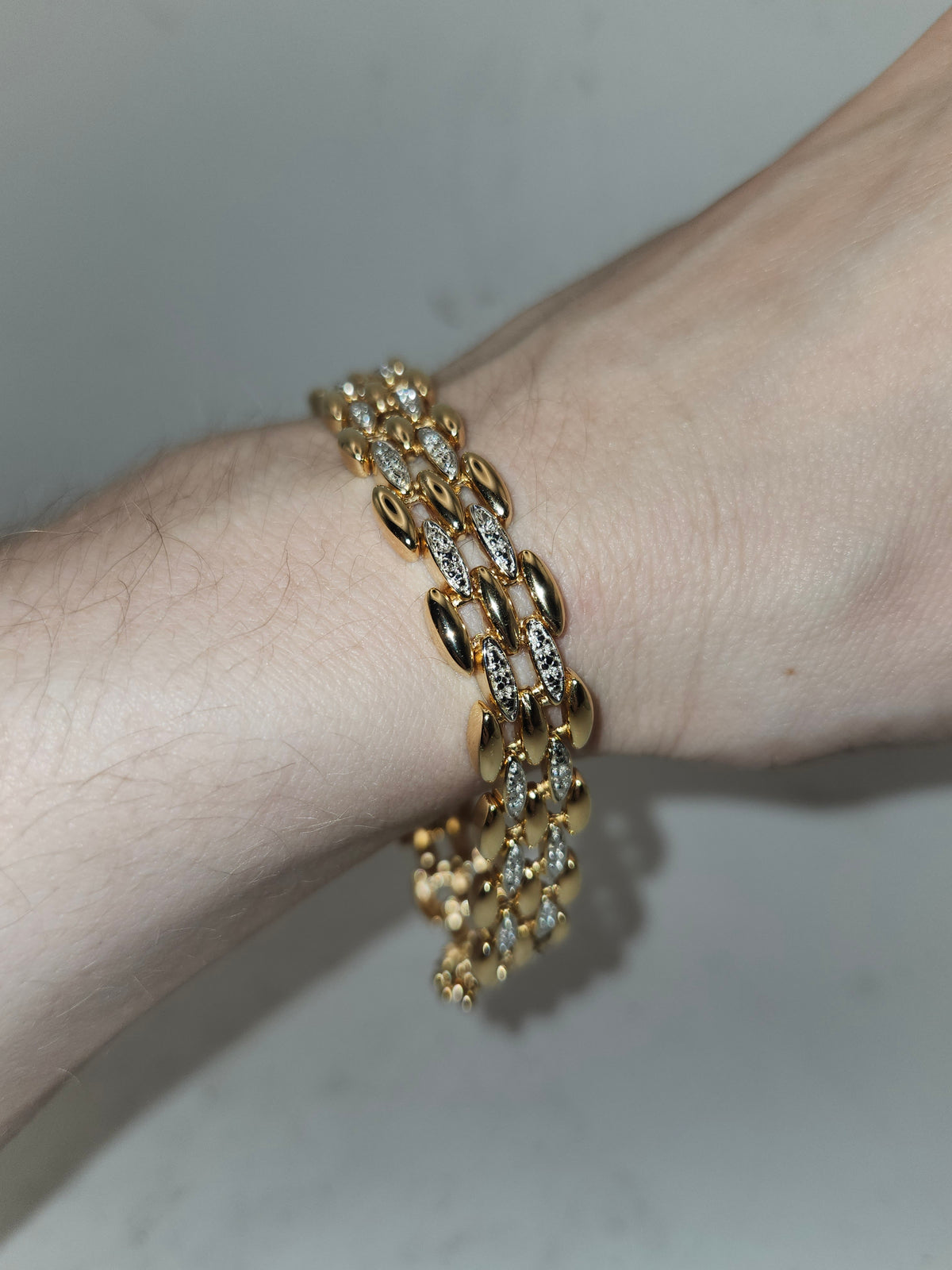 -925- Gold Plated Diamond Link Bracelet