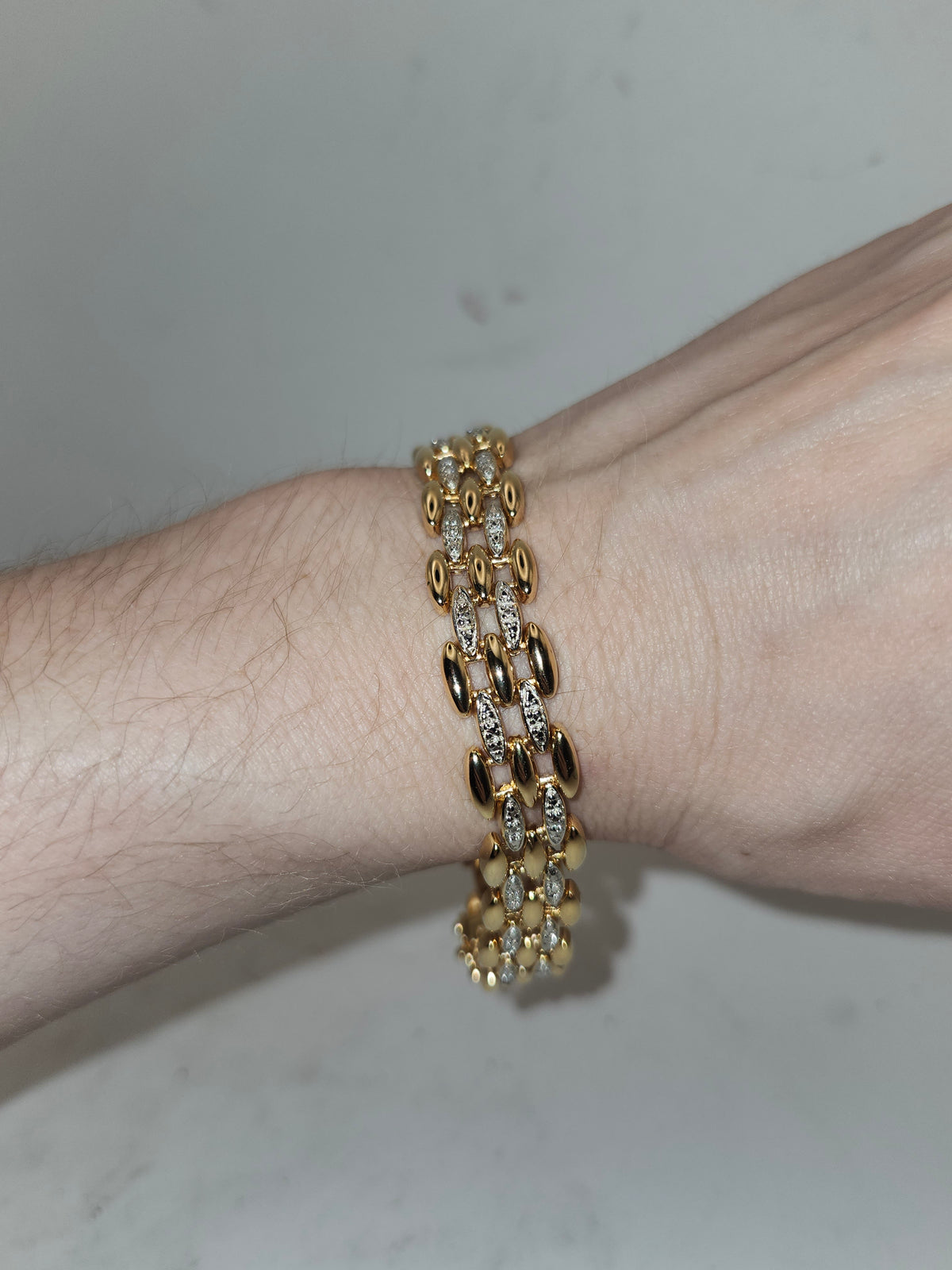 -925- Gold Plated Diamond Link Bracelet