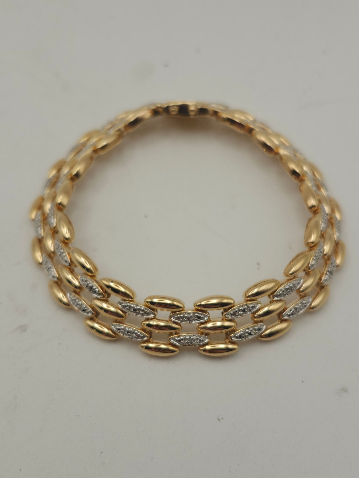 -925- Gold Plated Diamond Link Bracelet