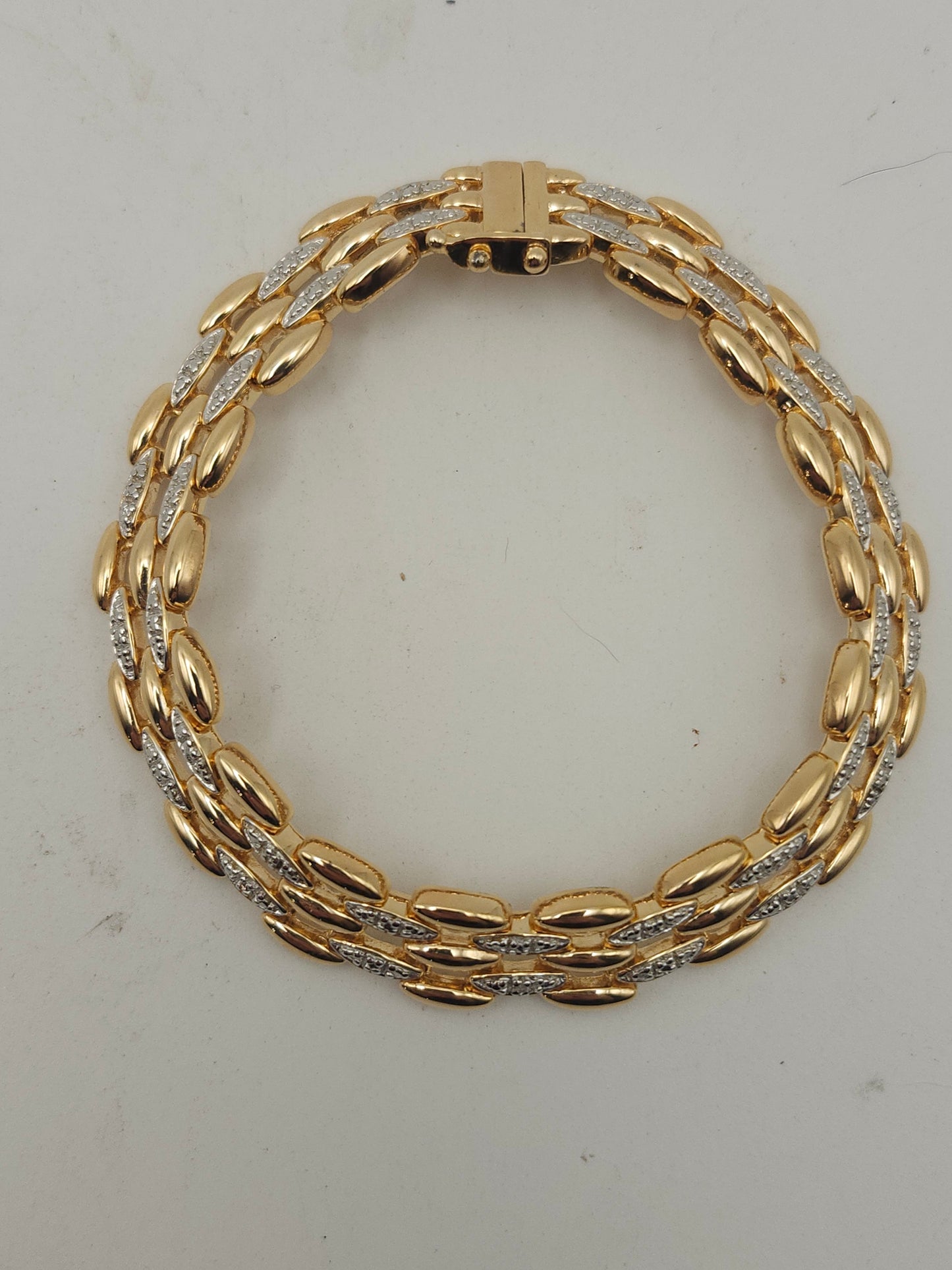 -925- Gold Plated Diamond Link Bracelet