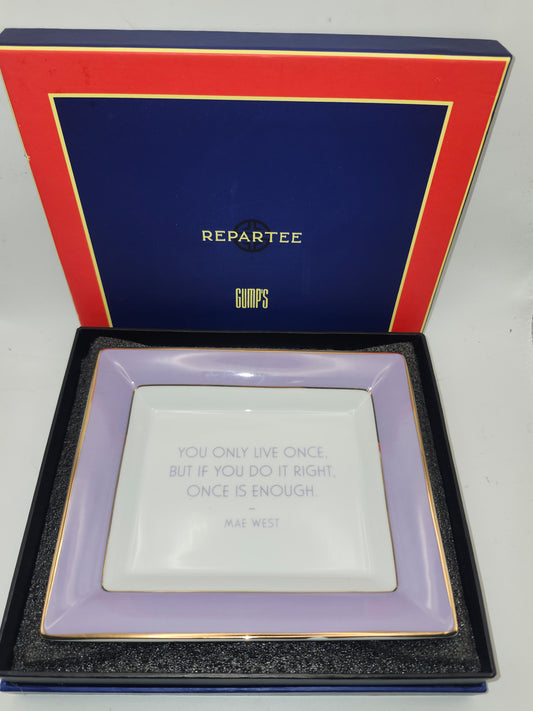 *Gump's Repartee Collection* Mae West Quote Party Tray / Plate NIB