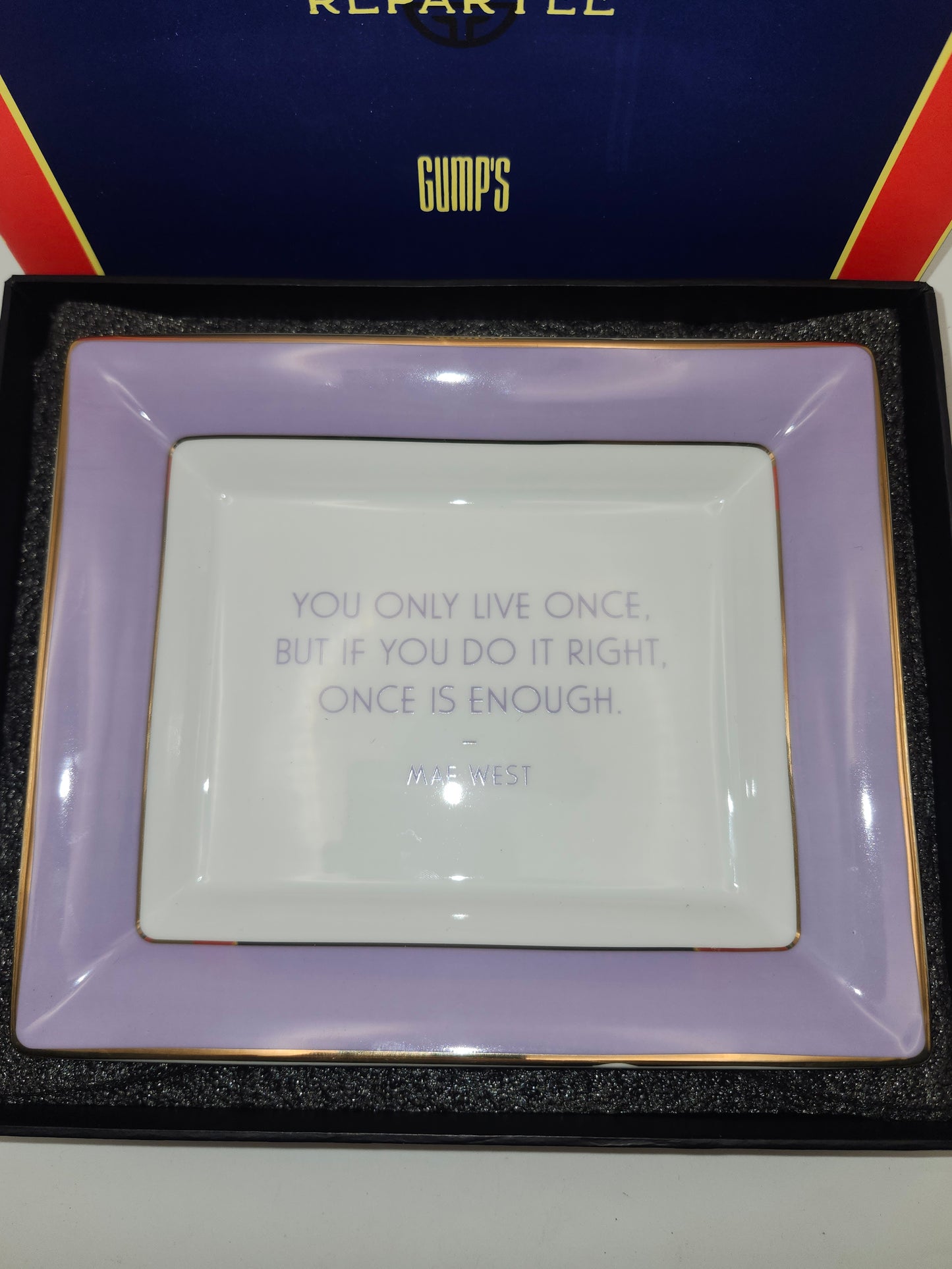 *Gump's Repartee Collection* Mae West Quote Party Tray / Plate NIB