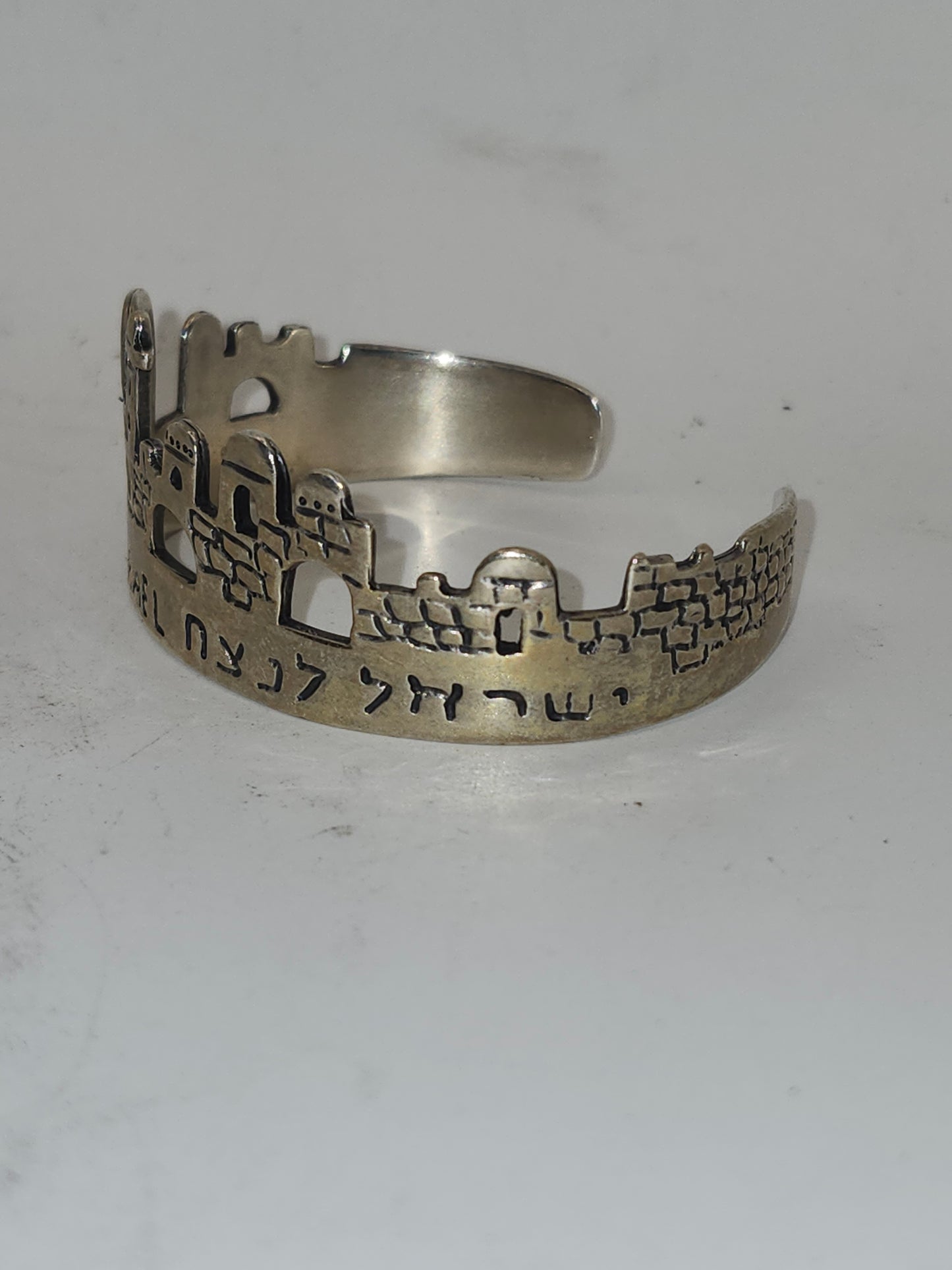 -925- Sterling "Forever Israel" Cuff Bangle Bracelet by Hadaya