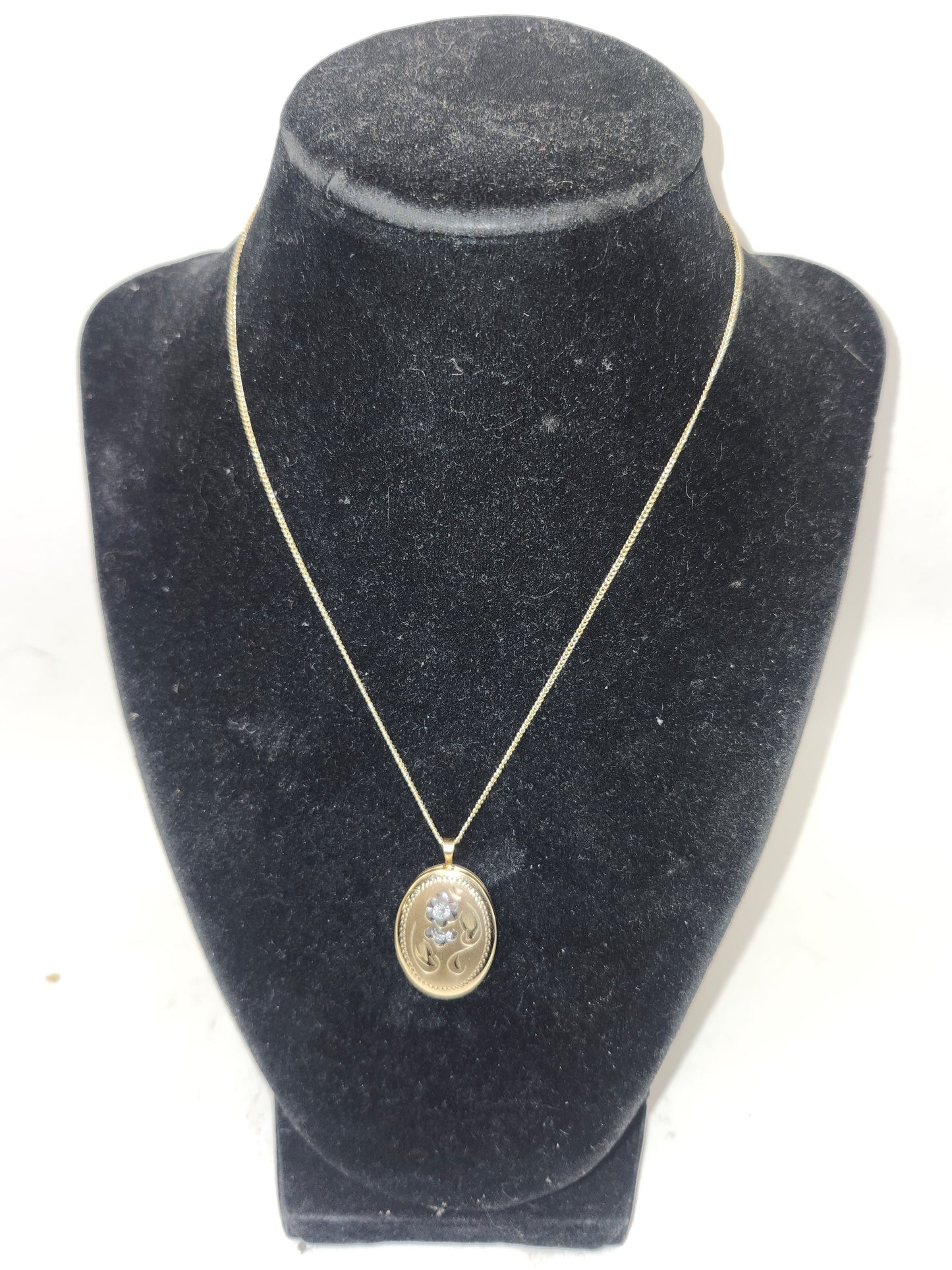 -14K- Gold-Filled Vintage Locket & Gold-Plated Chain Necklace