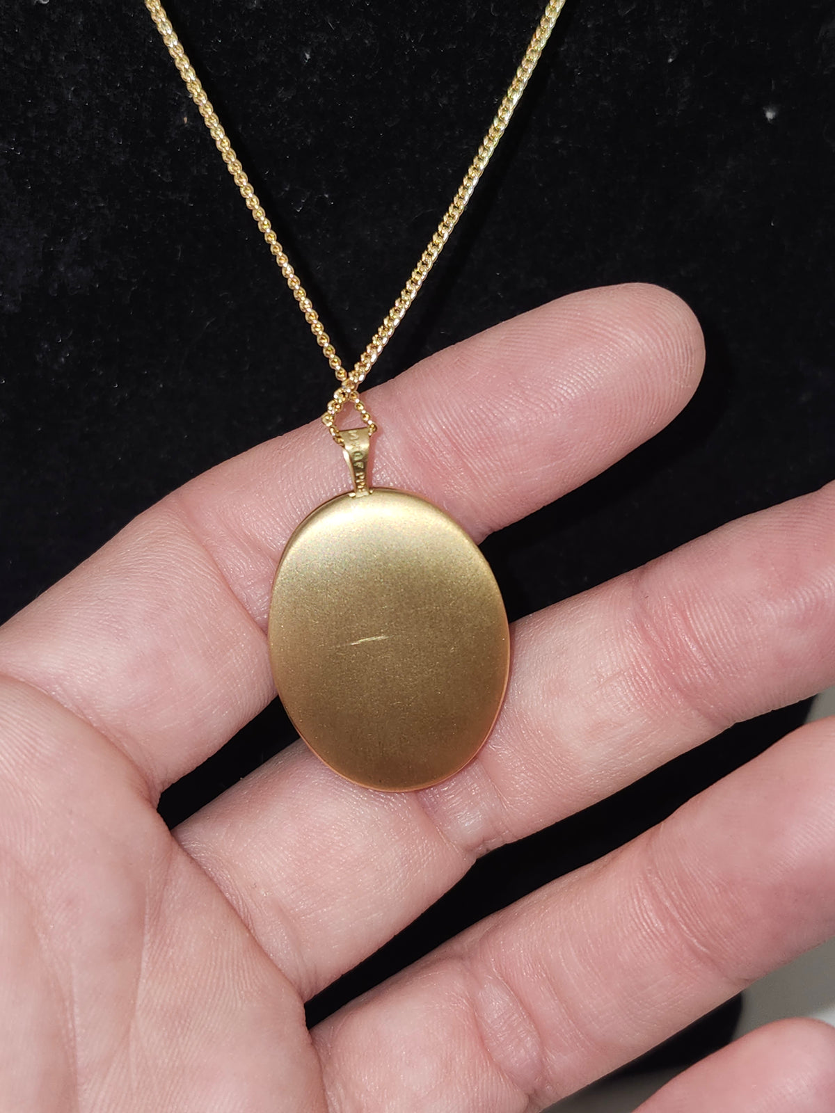 -14K- Gold-Filled Vintage Locket & Gold-Plated Chain Necklace