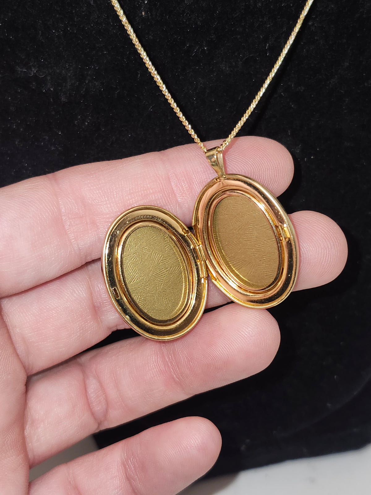 -14K- Gold-Filled Vintage Locket & Gold-Plated Chain Necklace