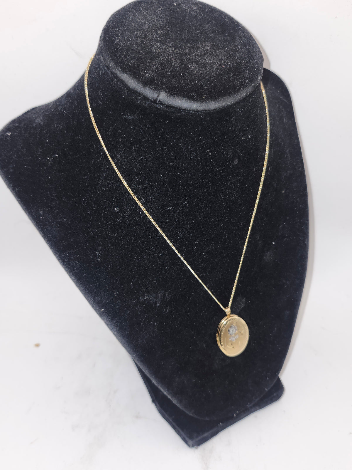 -14K- Gold-Filled Vintage Locket & Gold-Plated Chain Necklace