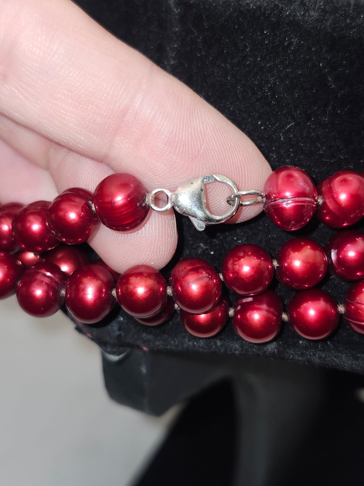 -925- Sterling & Fresh Water Pearl Long Strand Statement Necklace