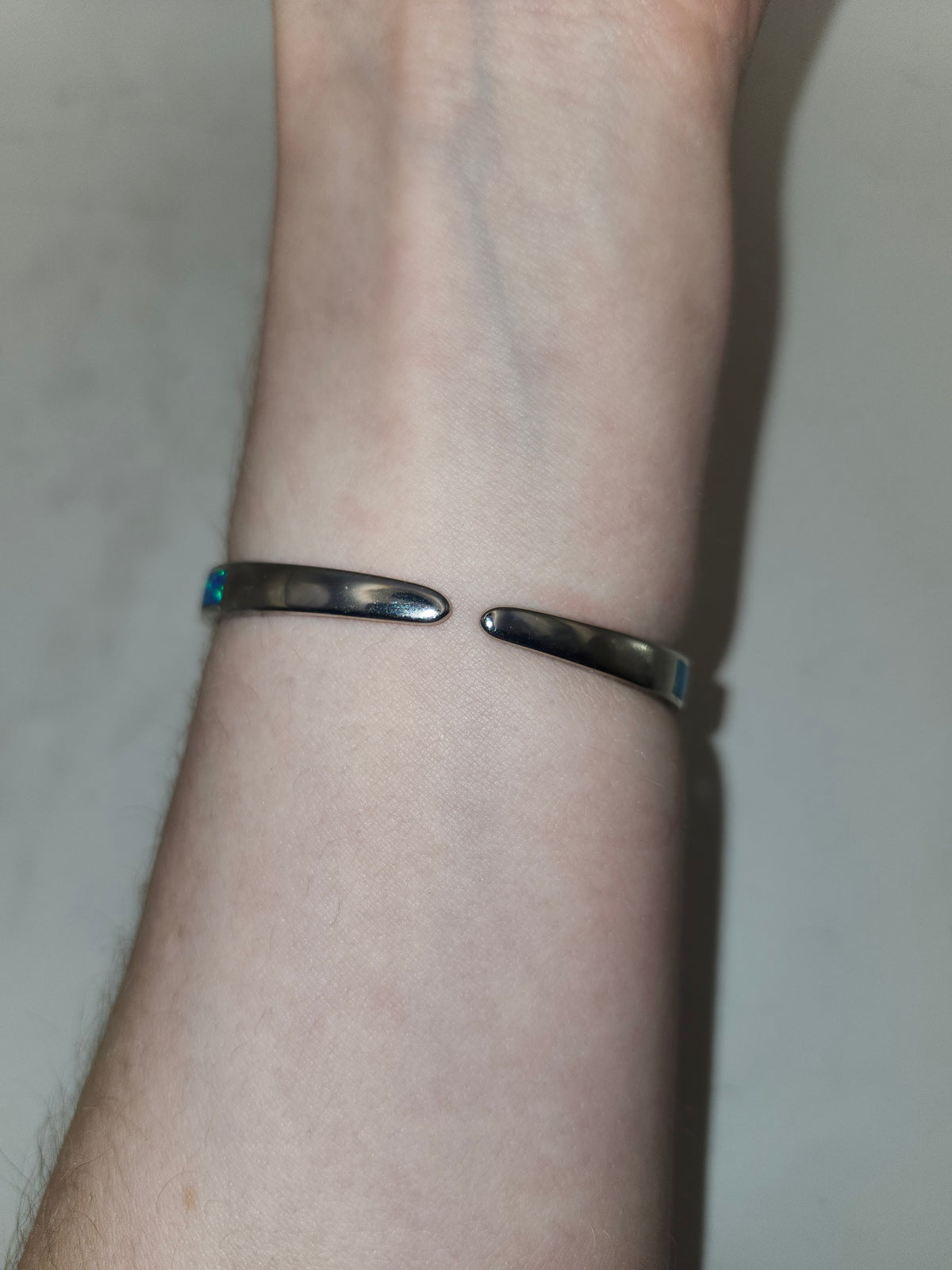 -Opal Inlaid- Cuff Bangle Bracelet