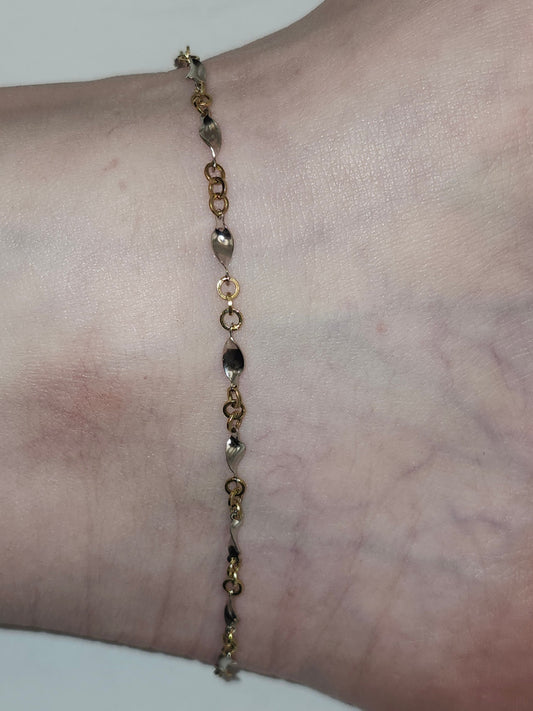 -14K- Two Toned Gold Chain Anklet