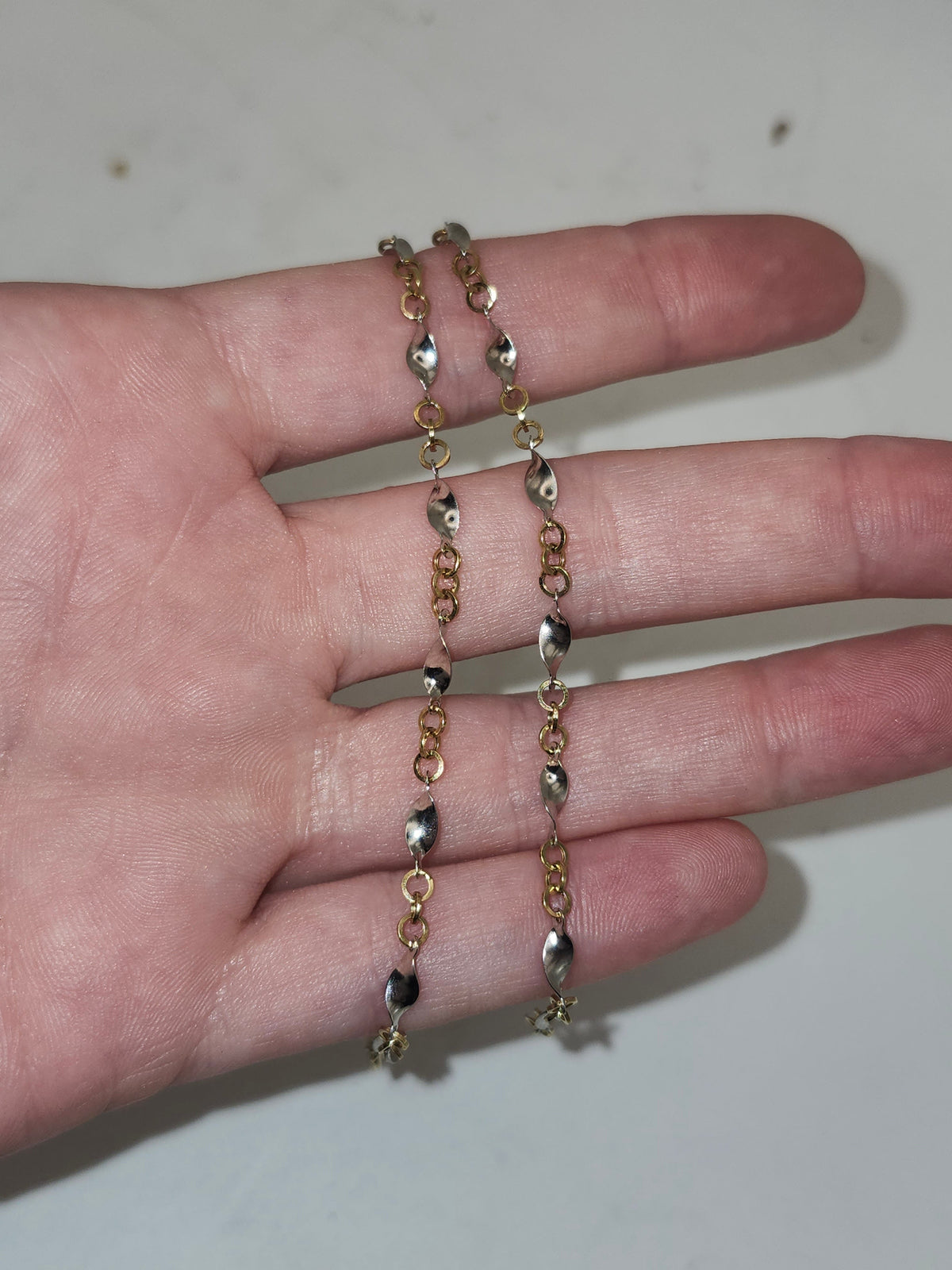 -14K- Two Toned Gold Chain Anklet