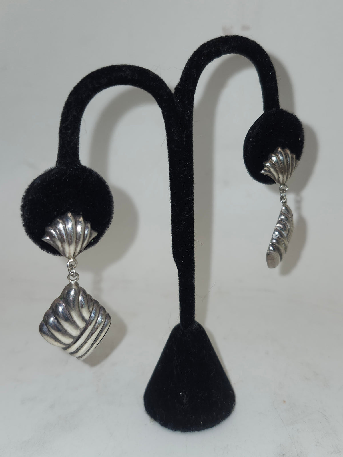 -925- Sterling Braided Puffy Dangle Earrings