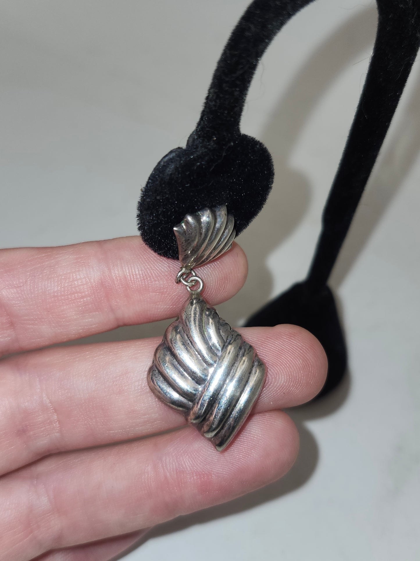 -925- Sterling Braided Puffy Dangle Earrings