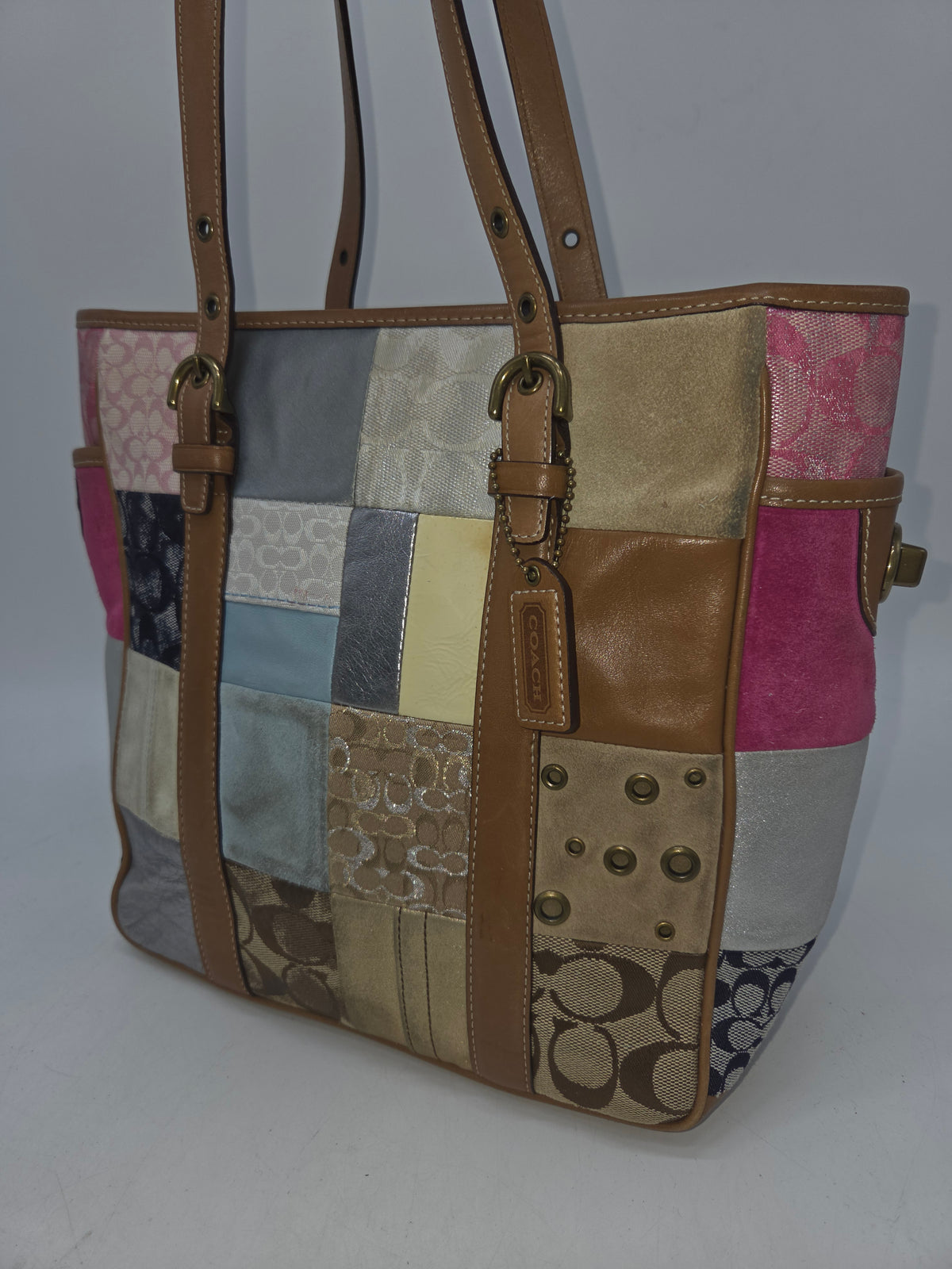 -Coach- RARE Y2K "Patchwork Pastel" Bucket Bag