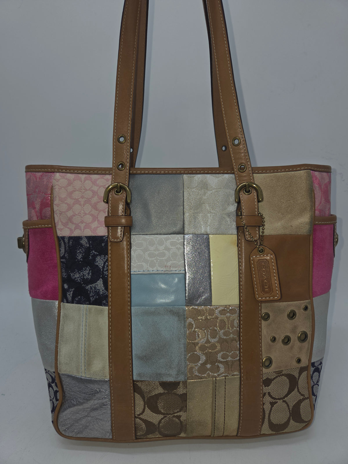 -Coach- RARE Y2K "Patchwork Pastel" Bucket Bag