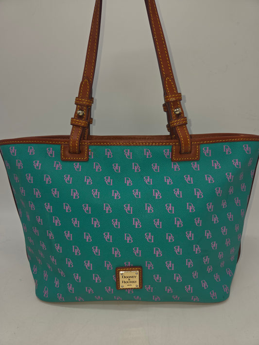 -Dooney & Bourke- Vintage "Gretta" Large Shopper Tote in Spearmint Green