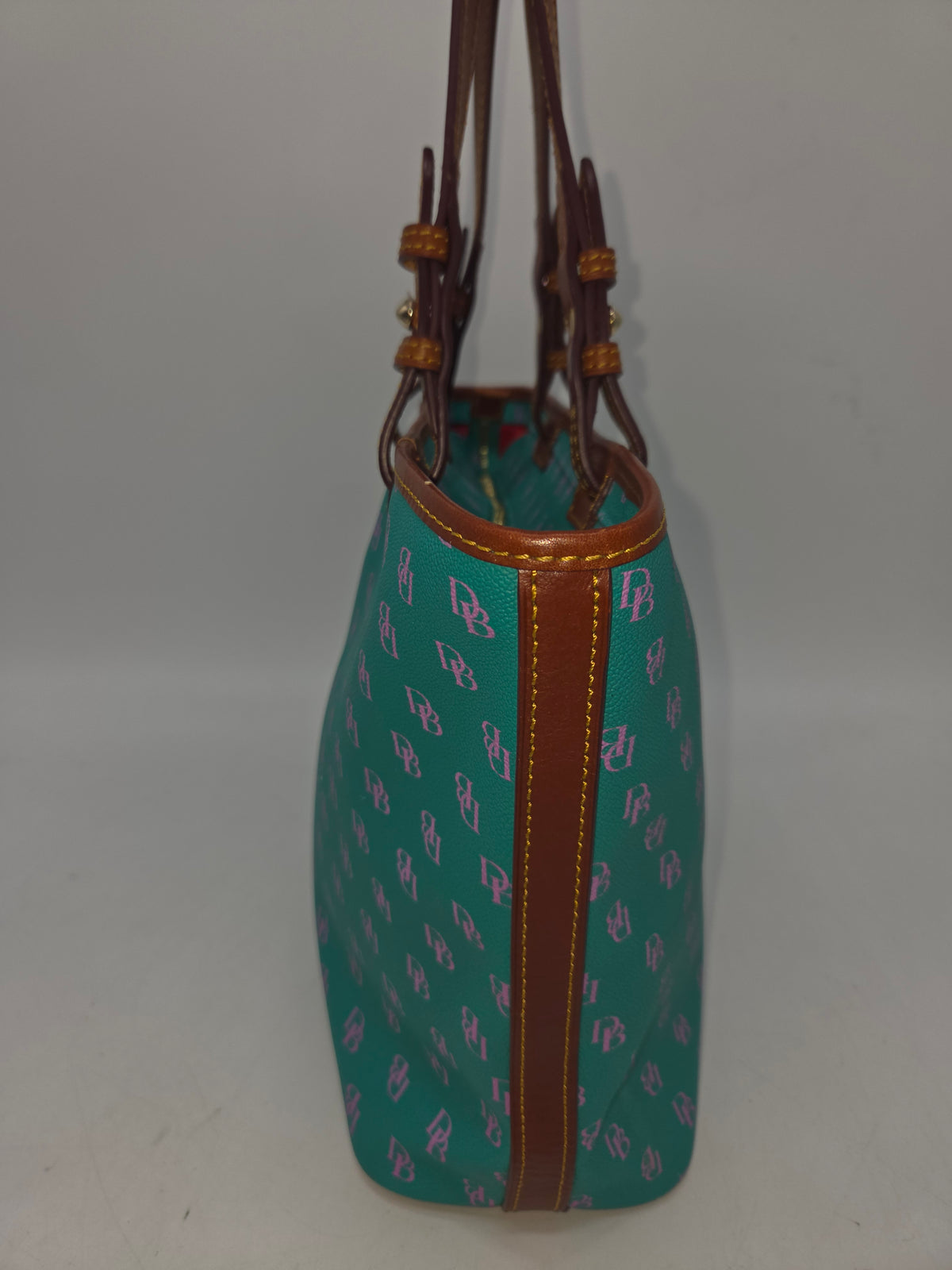 -Dooney & Bourke- Vintage "Gretta" Large Shopper Tote in Spearmint Green