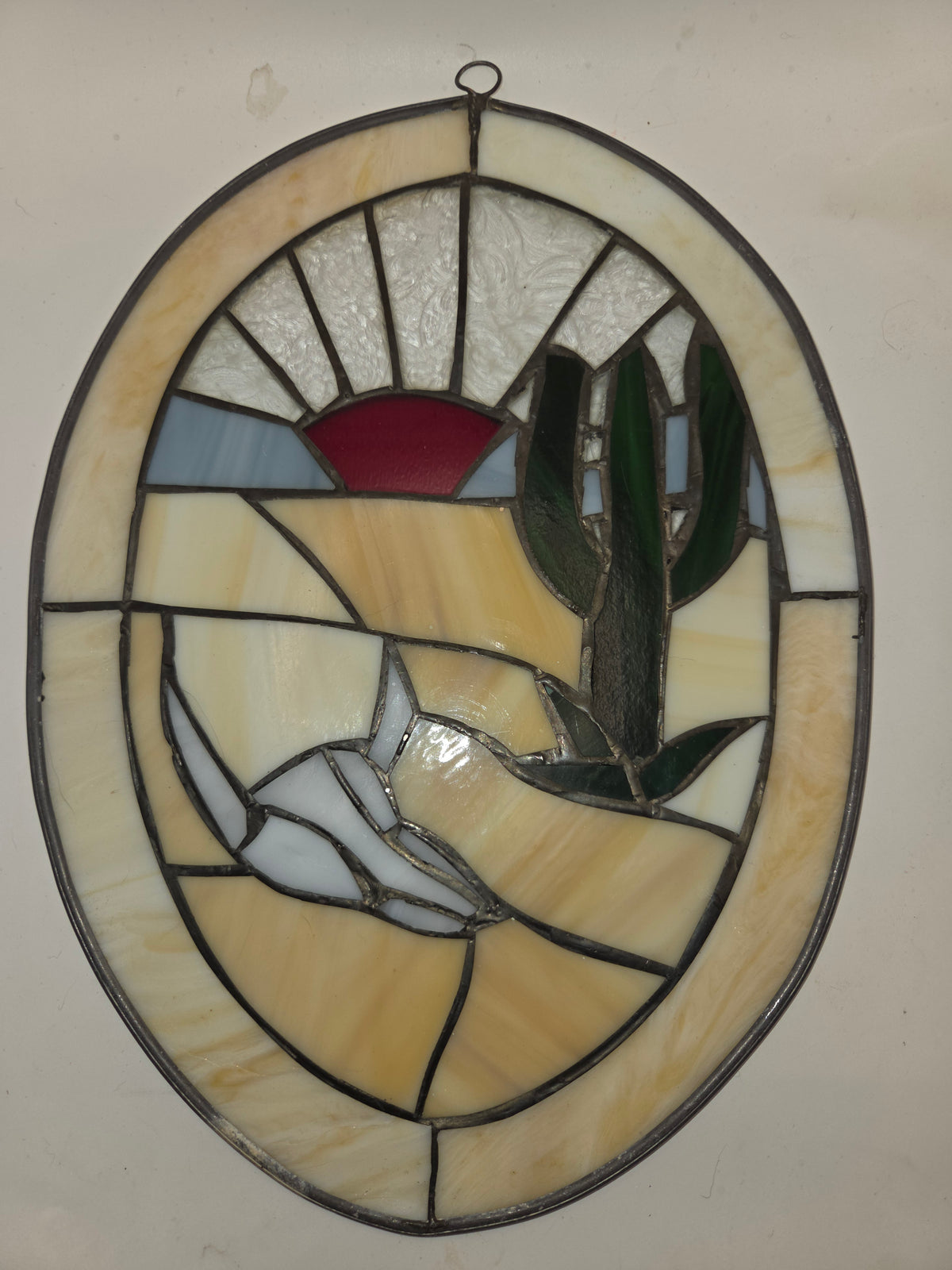 -Stained Glass- Vintage Desert Scene Suncatcher