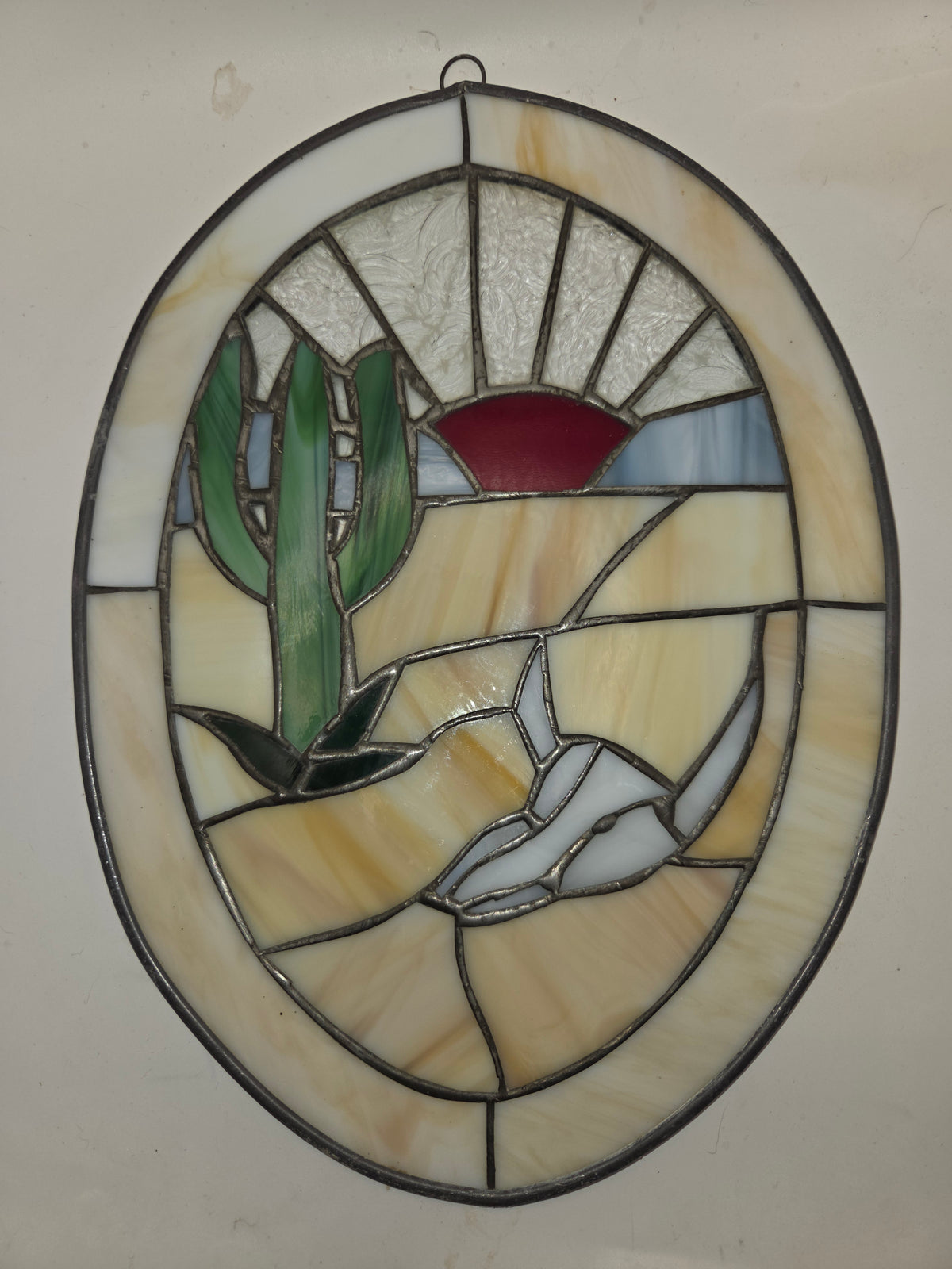 -Stained Glass- Vintage Desert Scene Suncatcher
