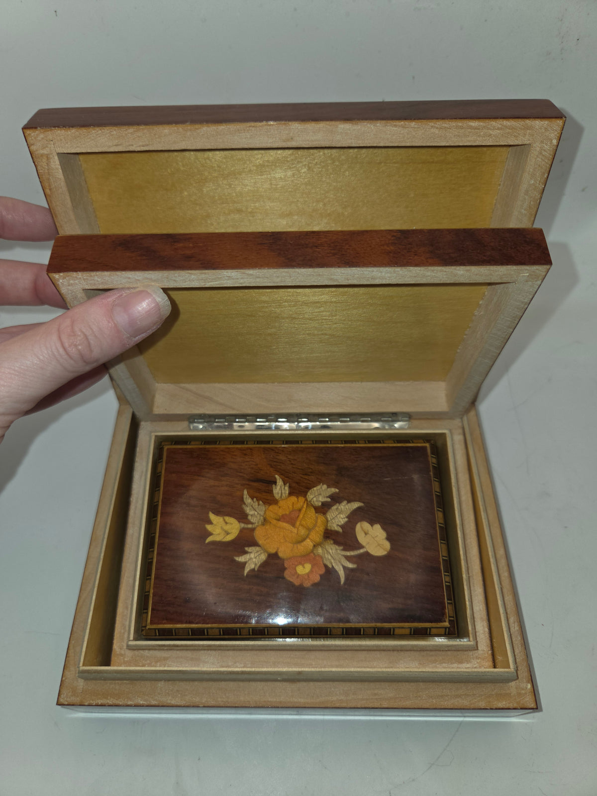 -Italian Marquetry- Vintage Inlaid Wooden Boxes *Set of 3*