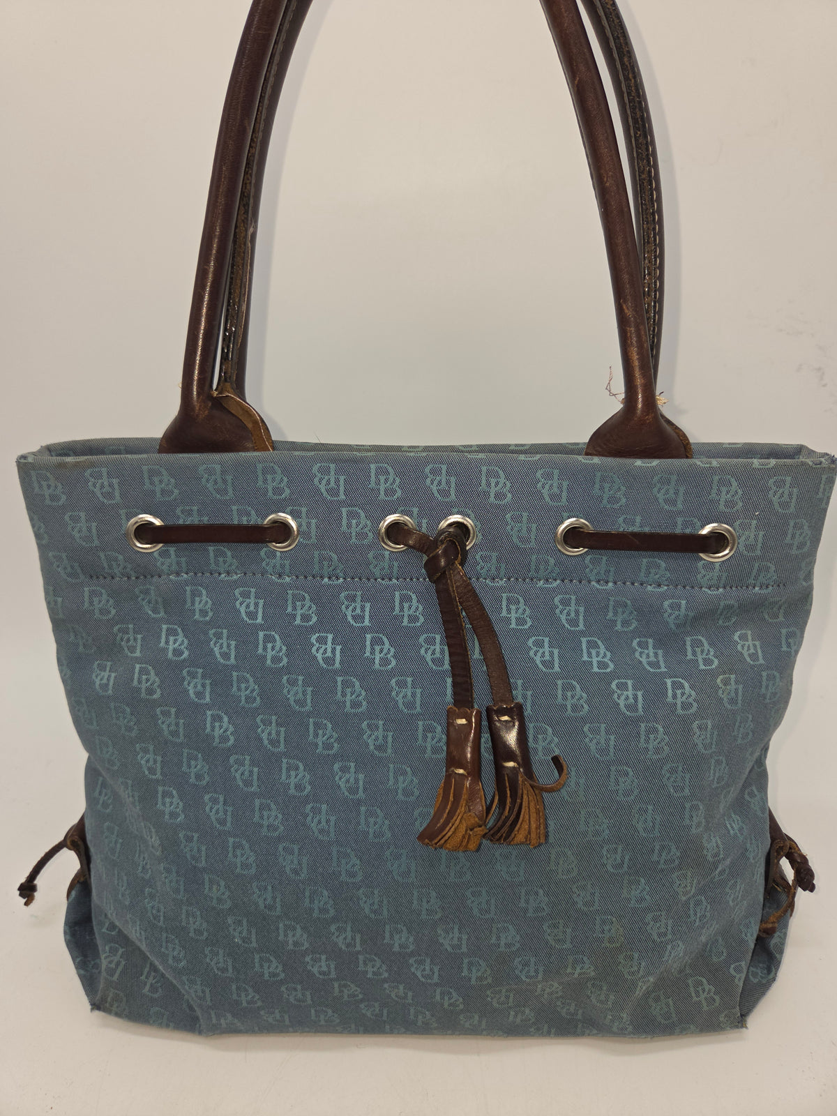 -Dooney & Bourke- Y2K RARE Denim Blue Monogrammed Purse
