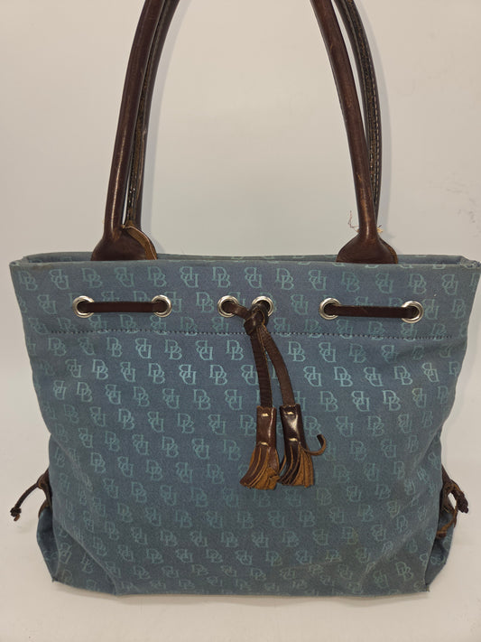 -Dooney & Bourke- Y2K RARE Denim Blue Monogrammed Purse