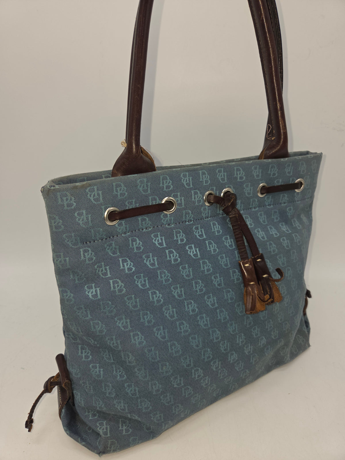 -Dooney & Bourke- Y2K RARE Denim Blue Monogrammed Purse