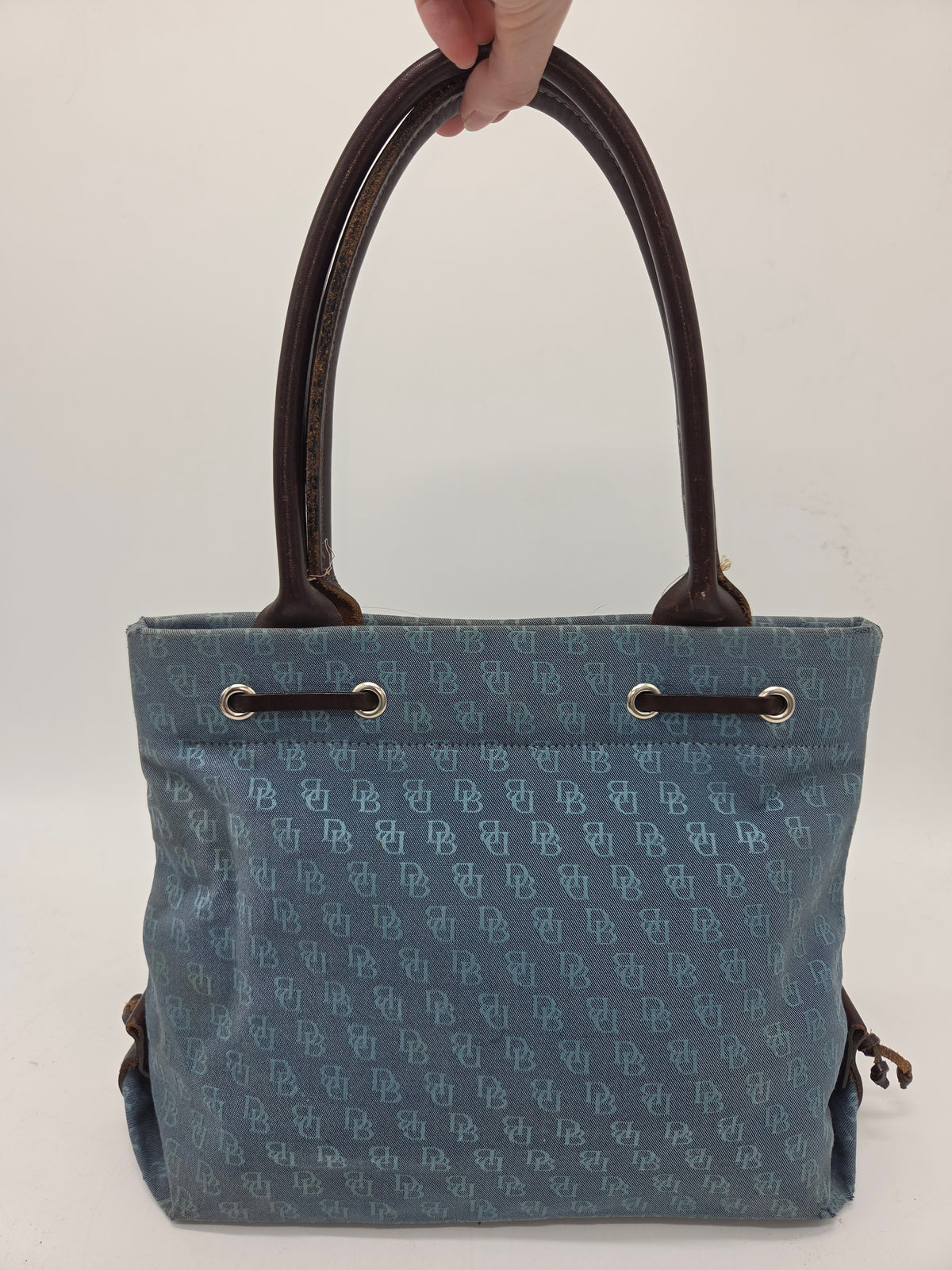 -Dooney & Bourke- Y2K RARE Denim Blue Monogrammed Purse