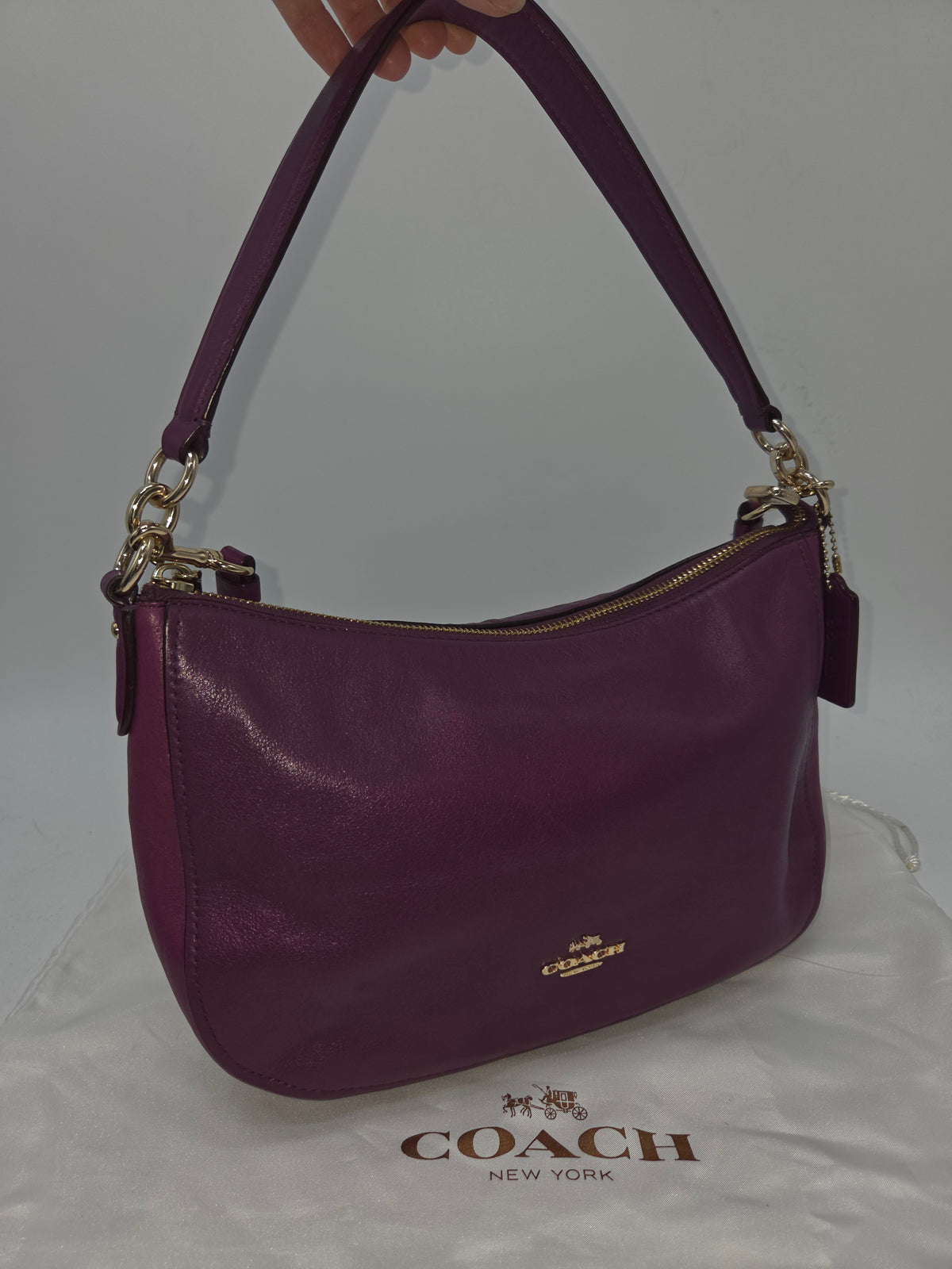 -Coach- "Chelsea Crossbody" in Purple Leather