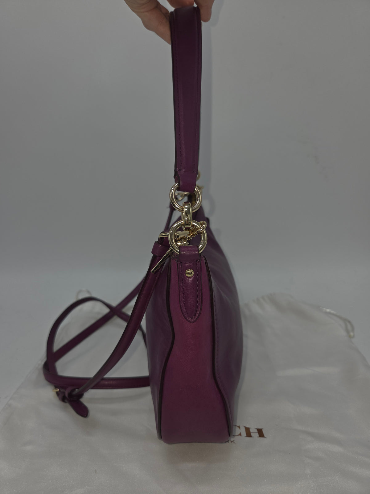 -Coach- "Chelsea Crossbody" in Purple Leather