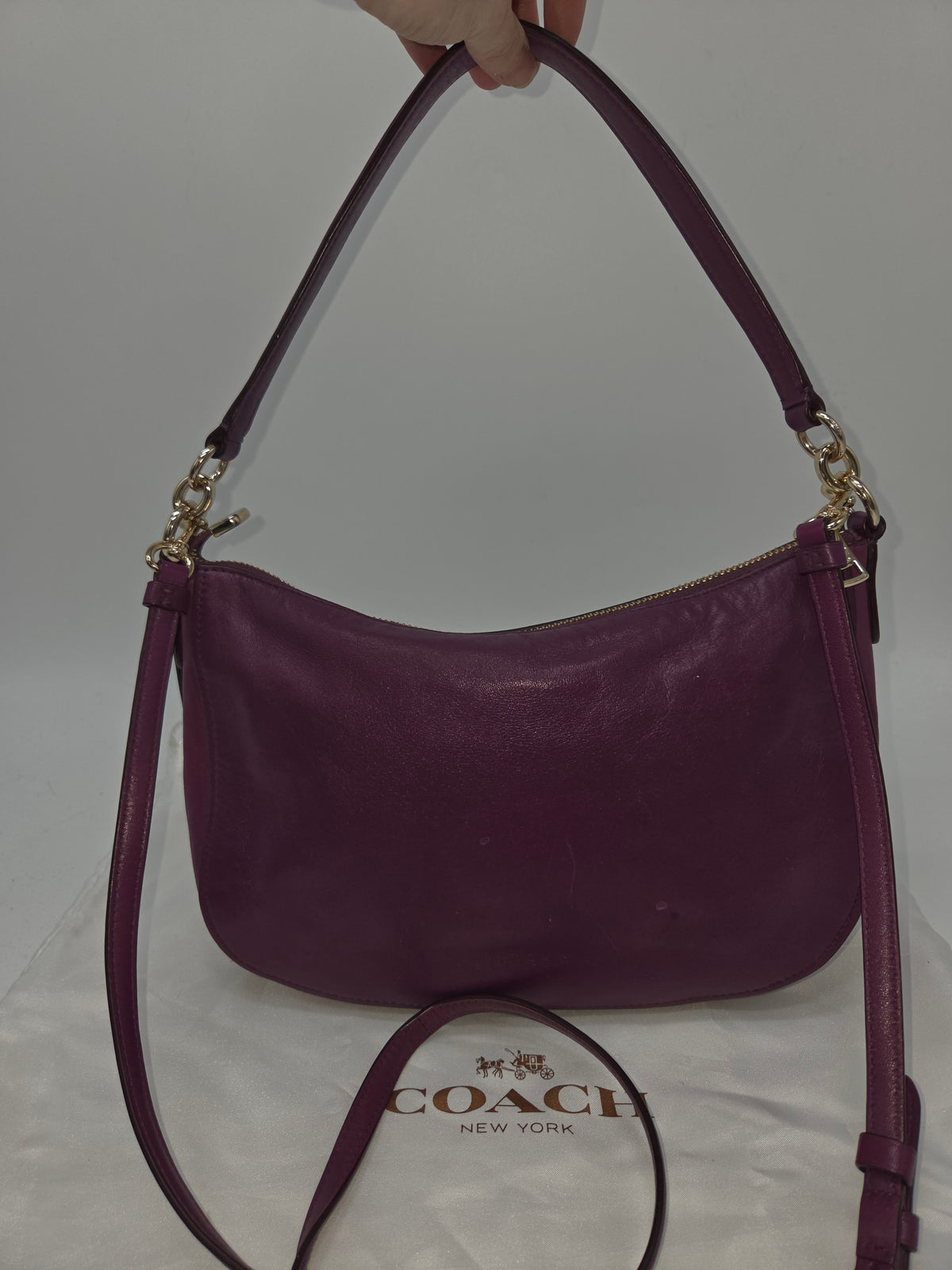 -Coach- "Chelsea Crossbody" in Purple Leather