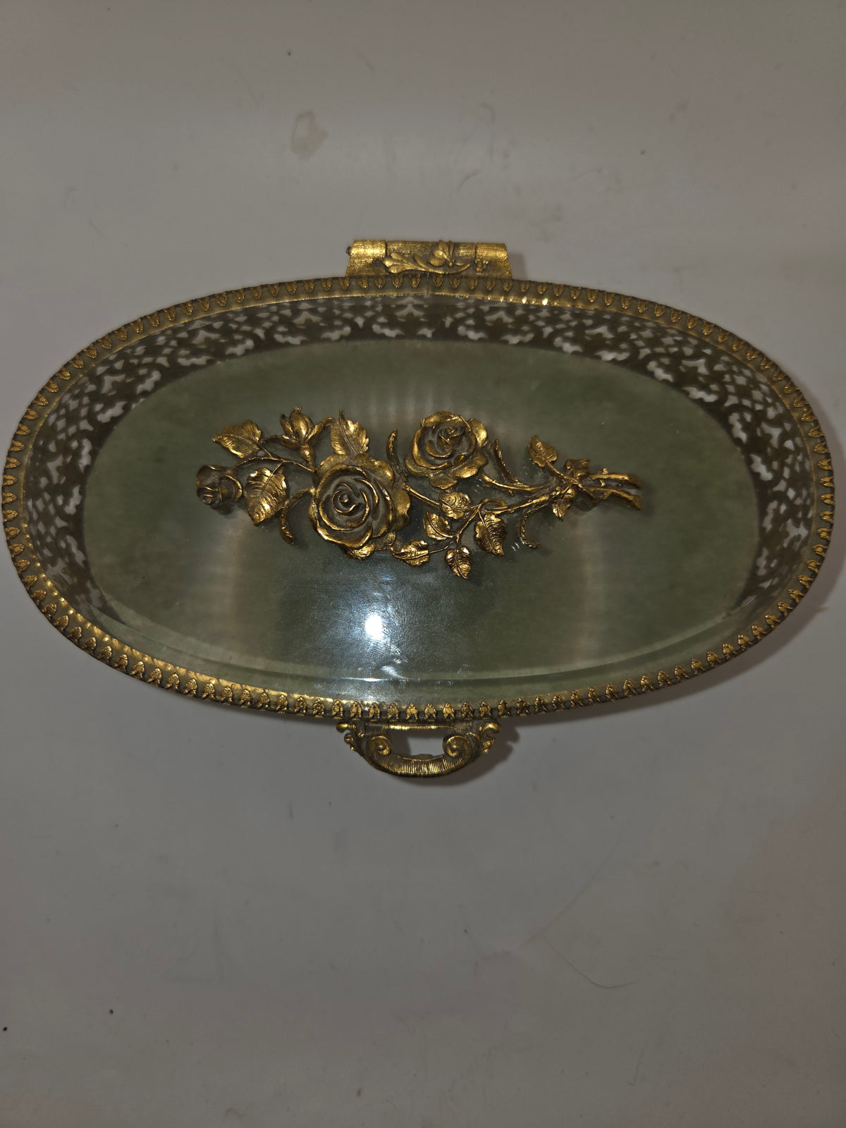 -MCM- Hollywood Regency Gold-Plated Ormolu Jewelry / Trinket Box