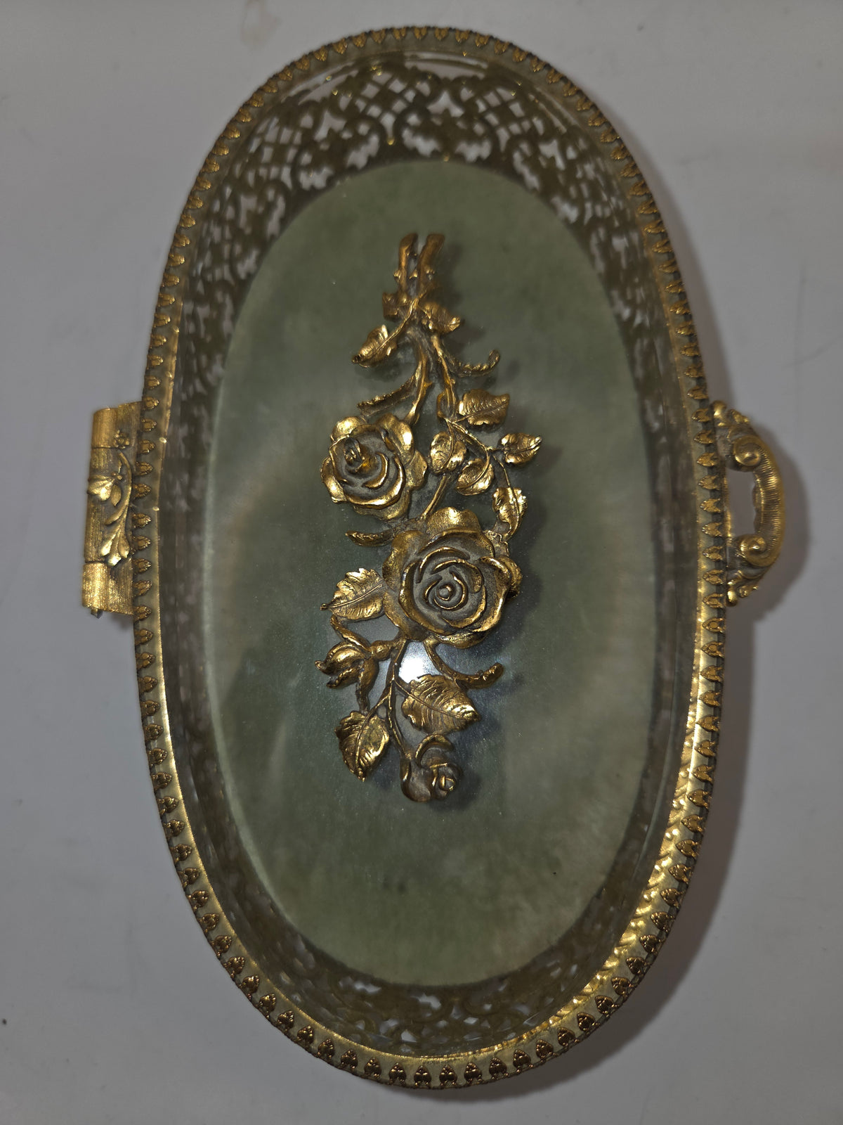 -MCM- Hollywood Regency Gold-Plated Ormolu Jewelry / Trinket Box