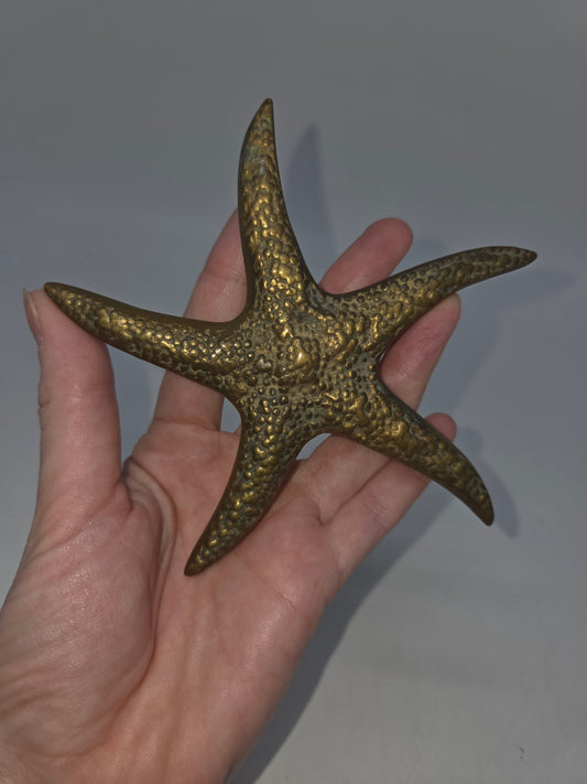 -Vintage- Brass Nautical Starfish Paper Weight