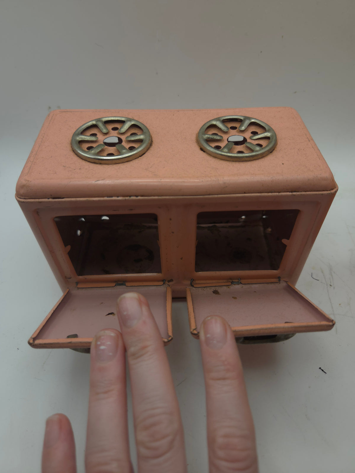 -Vintage- 1960s Tin Japanese Miniature Fridge & Stovetop