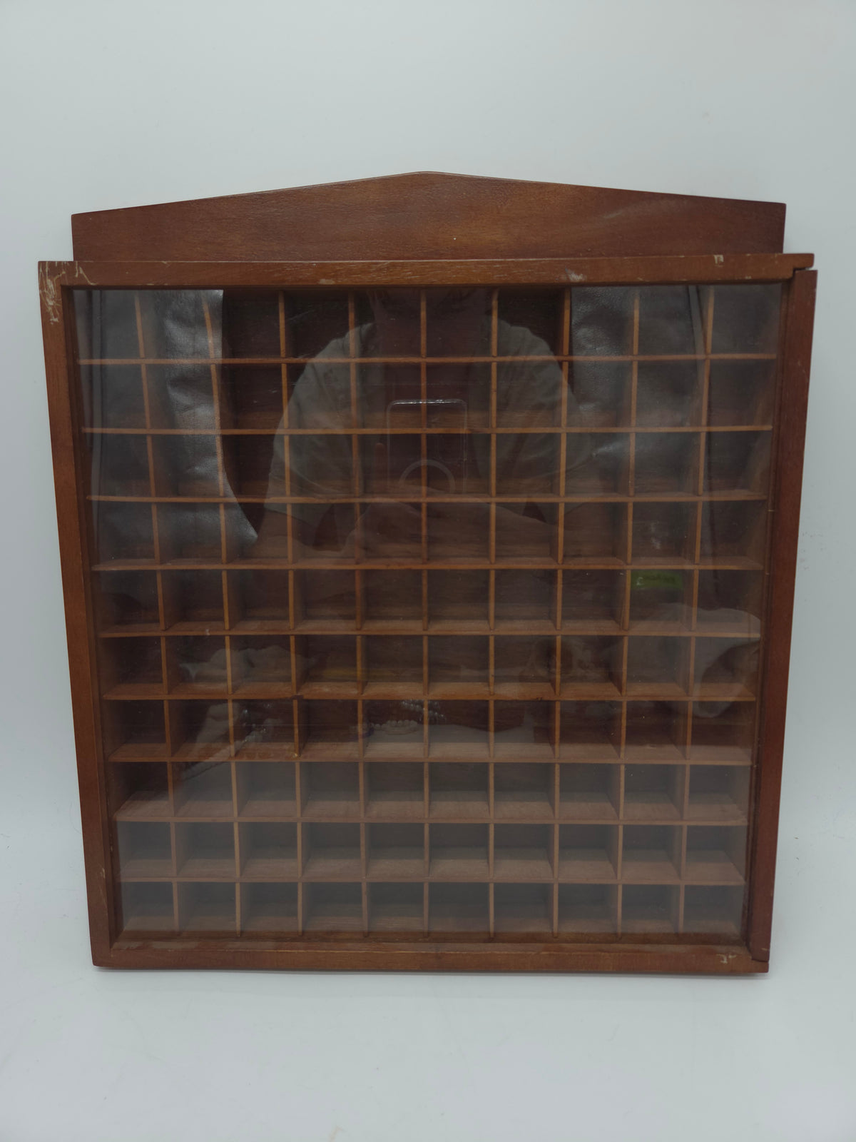 -Wooden Trinket Shelf- With 100 Compartments & Cover