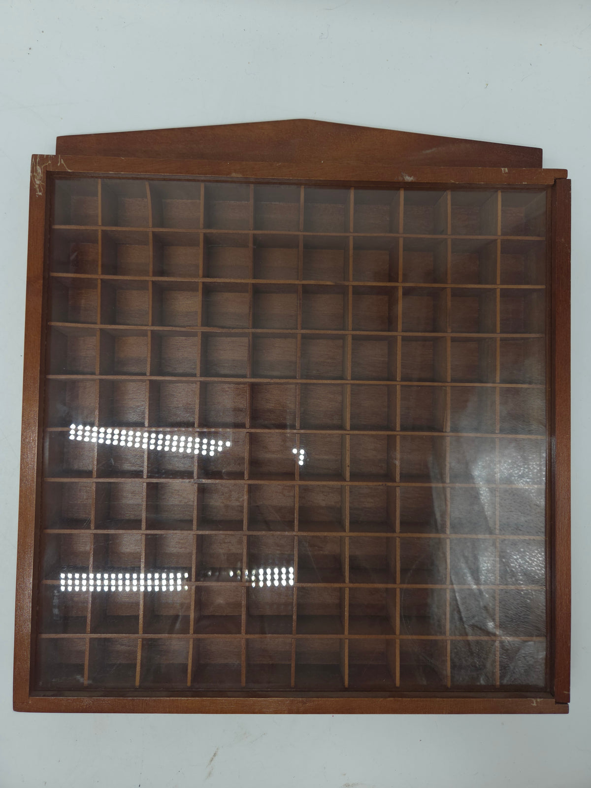-Wooden Trinket Shelf- With 100 Compartments & Cover