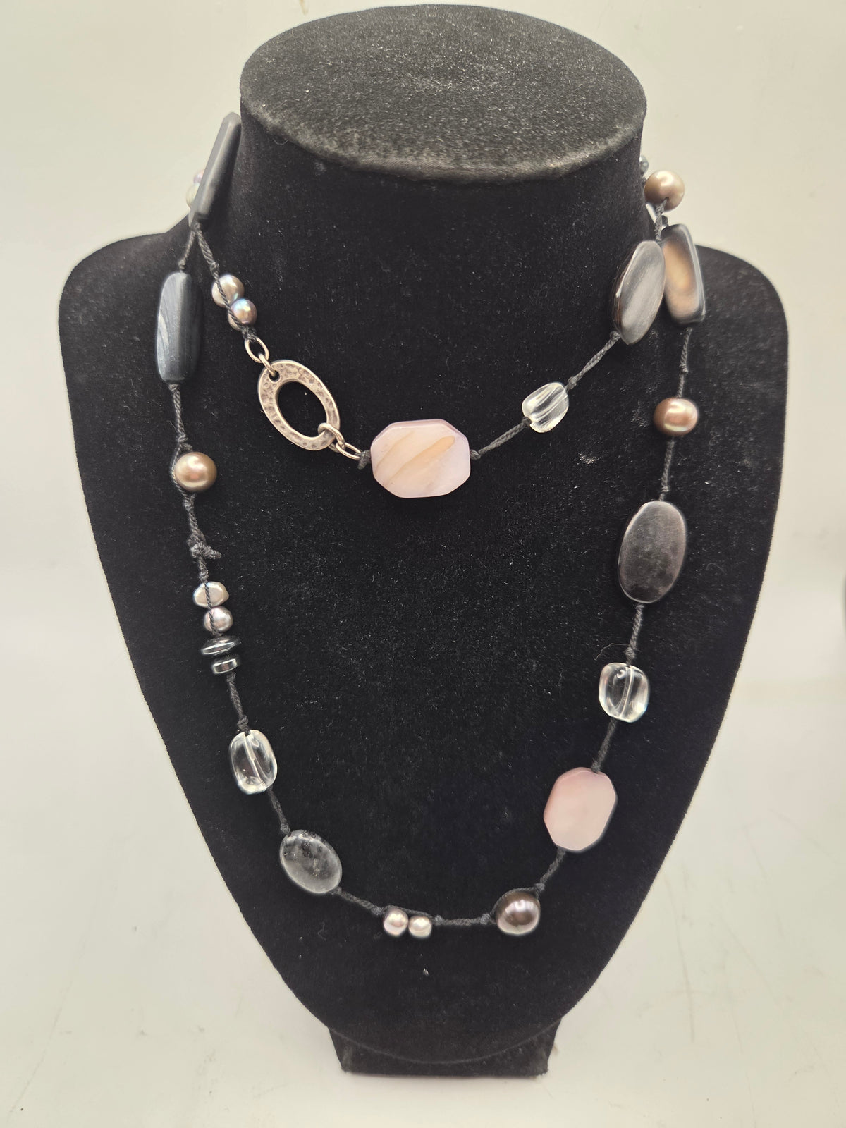 *925* Sterling, Pearl & Gemstone Silpada Statement Necklace