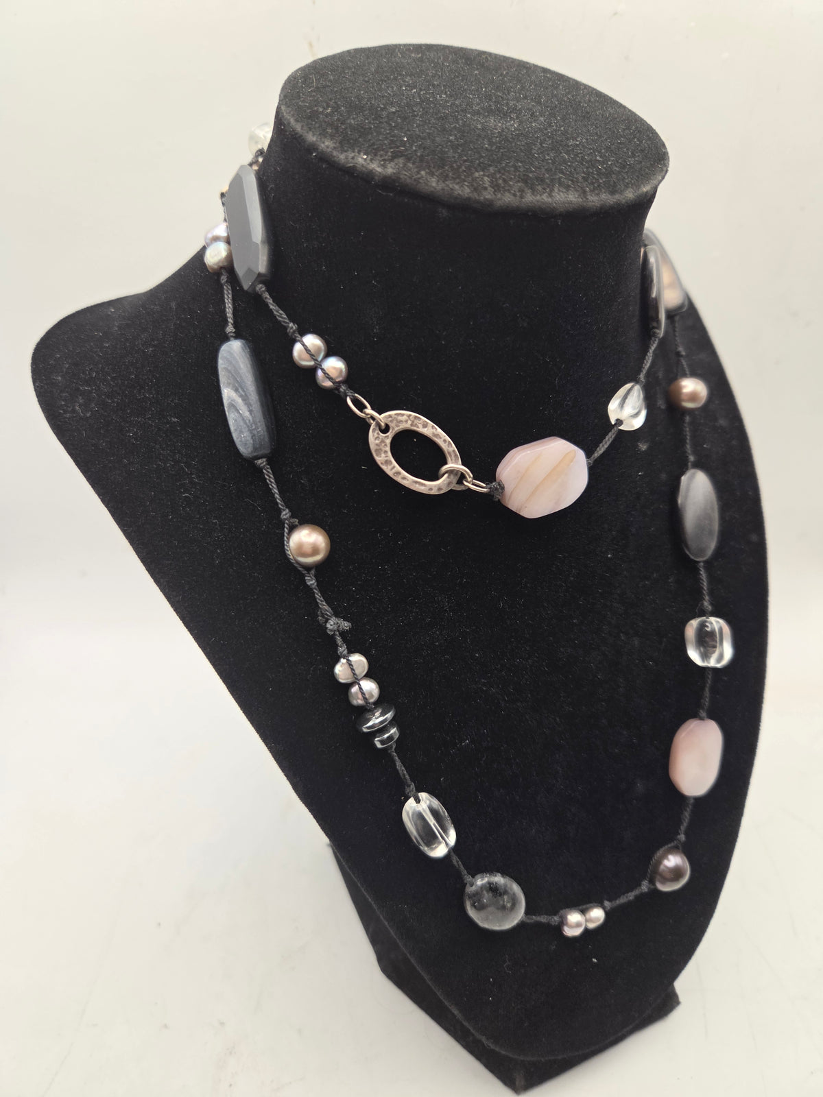 *925* Sterling, Pearl & Gemstone Silpada Statement Necklace