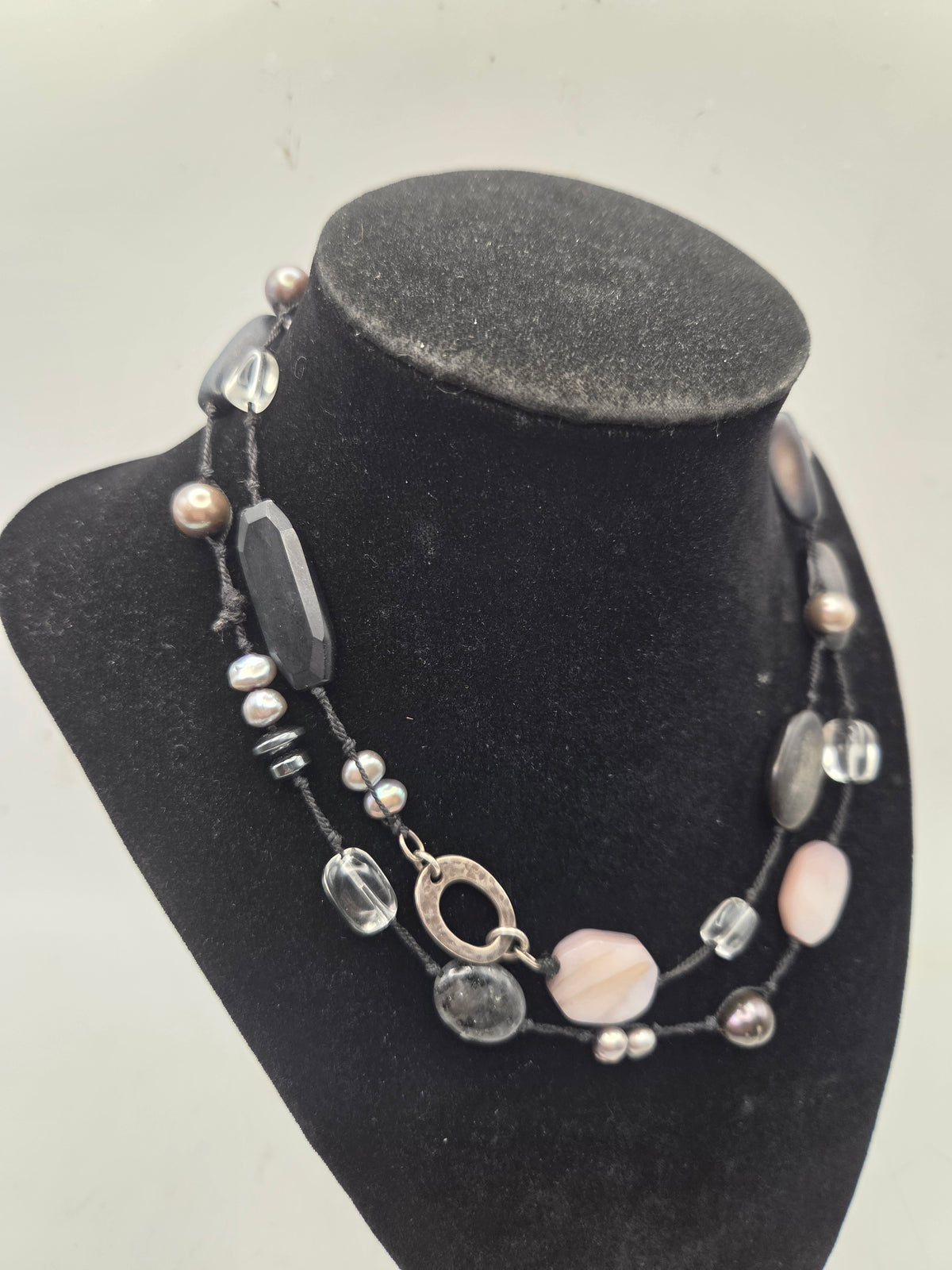 *925* Sterling, Pearl & Gemstone Silpada Statement Necklace