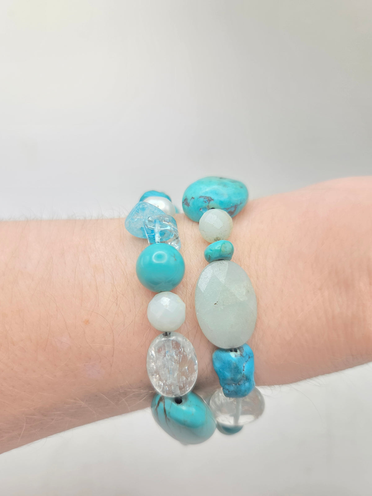 *925* Sterling, Turquoise & Gemstone Beaded Bracelet