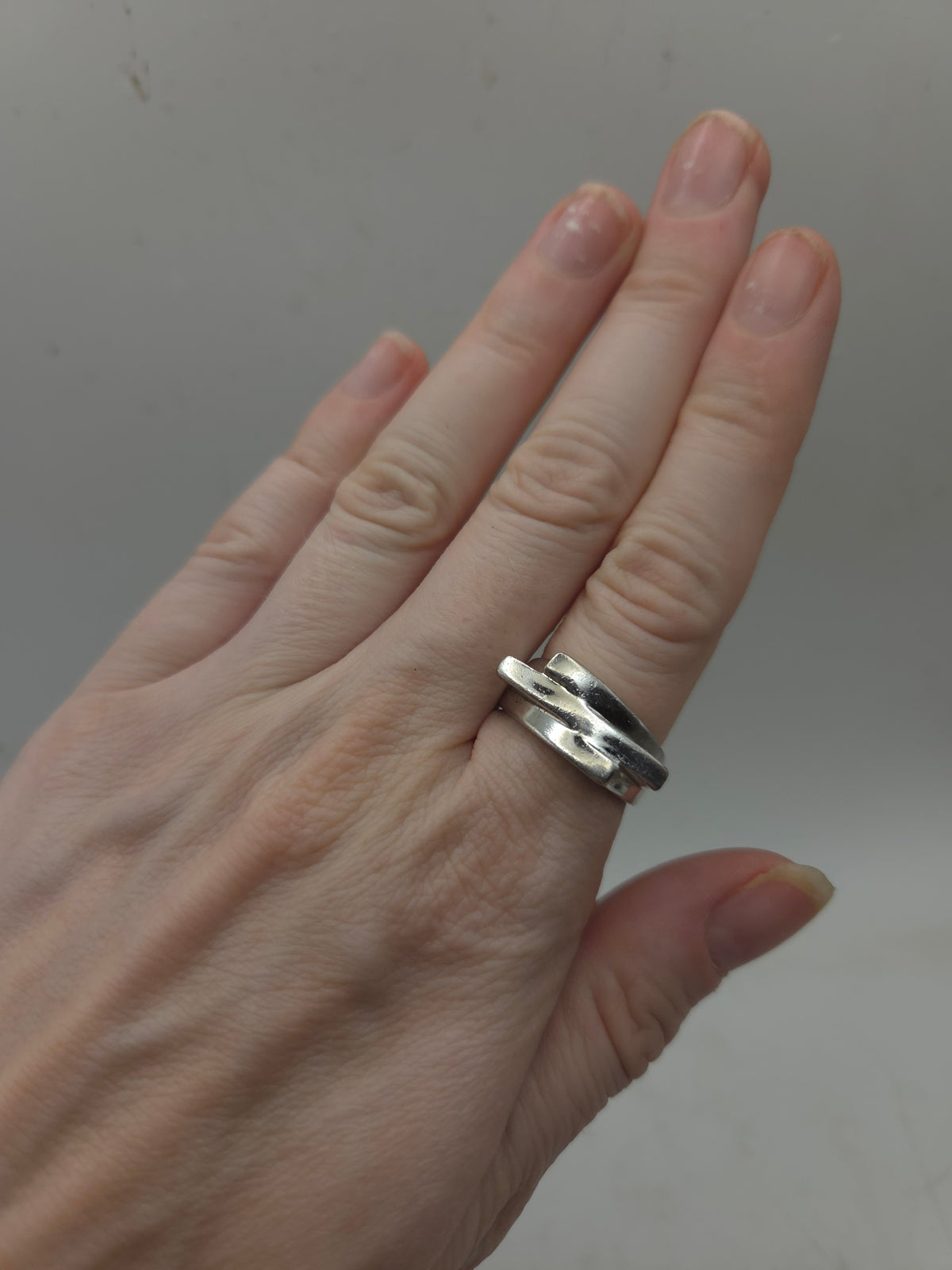 *925* Sterling Brutalist Ring Size 7.5