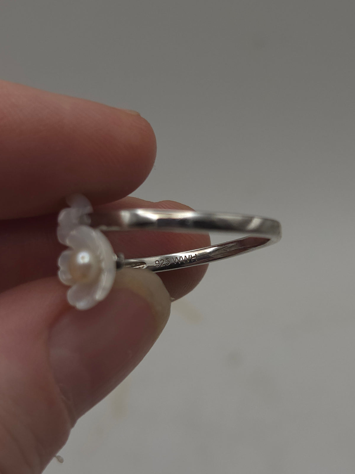 *925* Sterling, MOP & Pearl Statement Ring Size 7