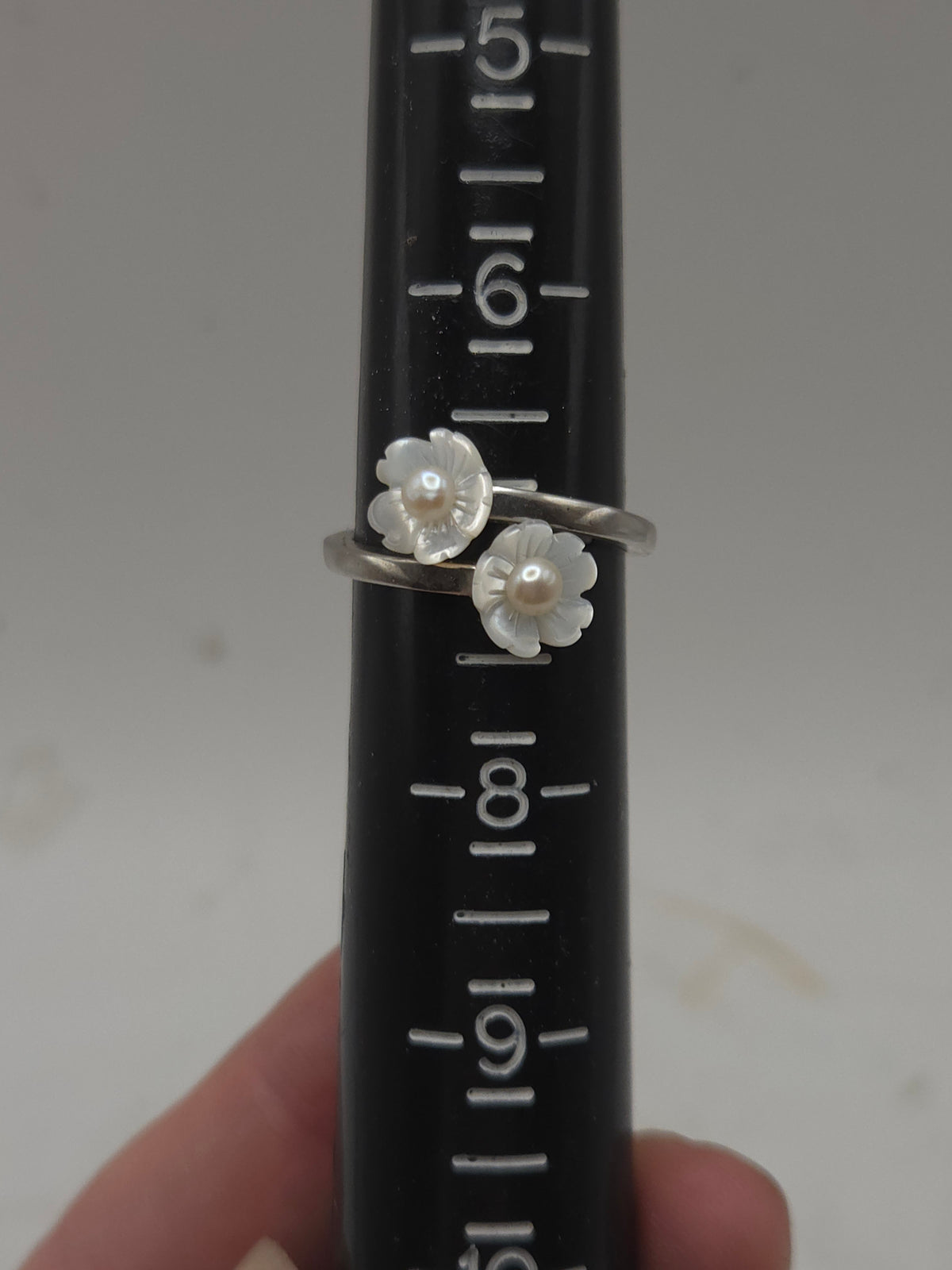 *925* Sterling, MOP & Pearl Statement Ring Size 7