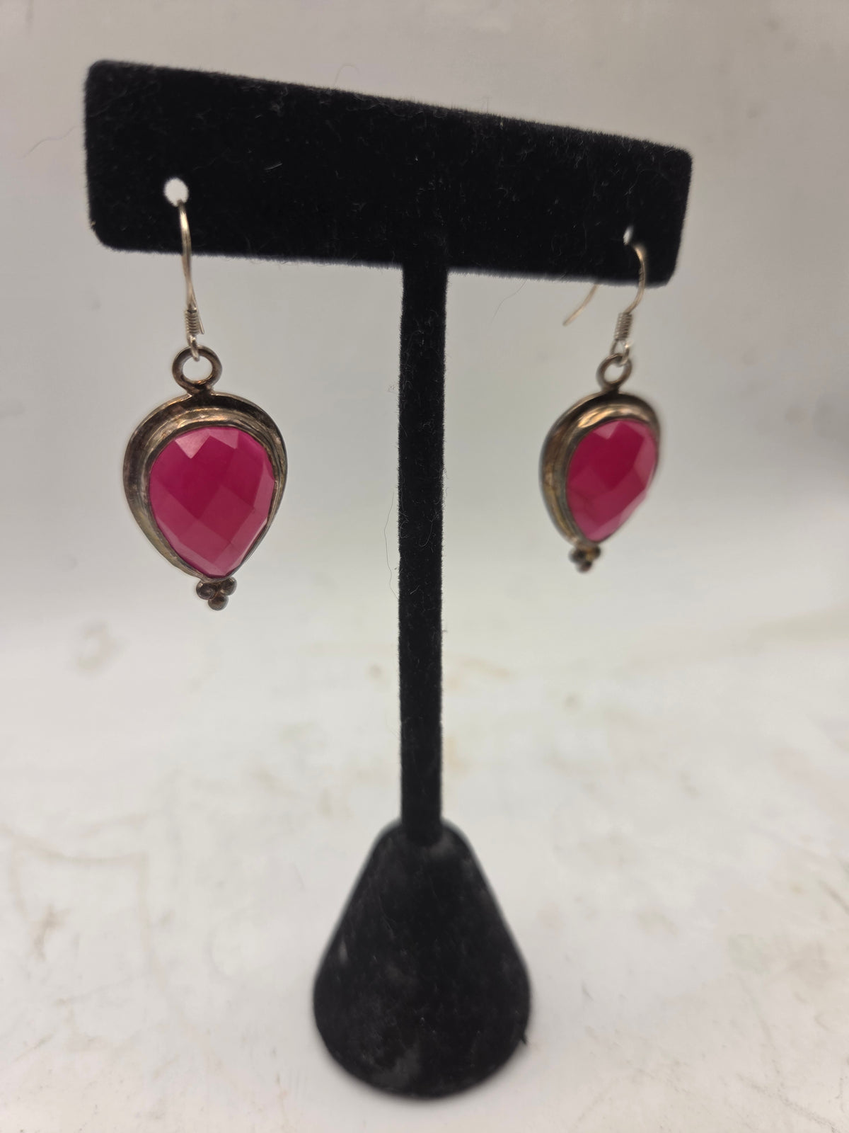 *925* Sterling & Faceted Gemstone Dangle Statement Earrings