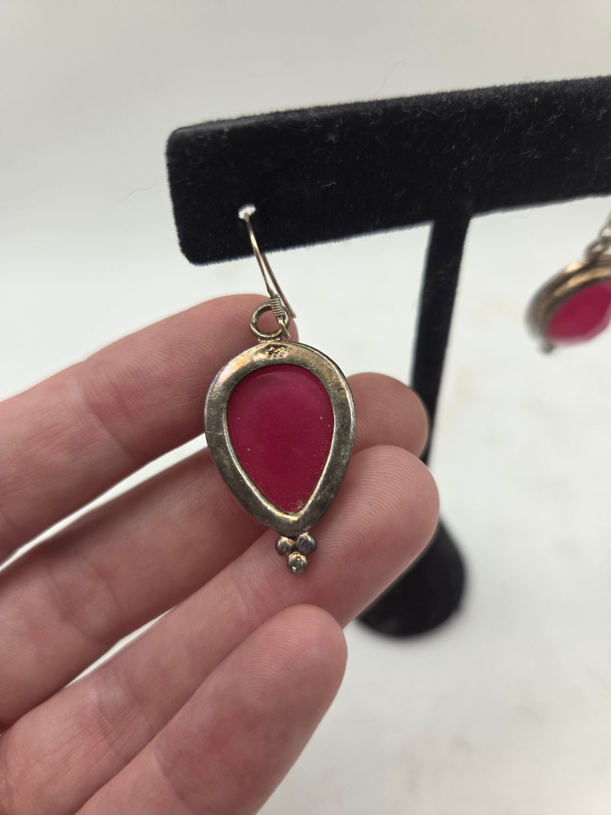 *925* Sterling & Faceted Gemstone Dangle Statement Earrings