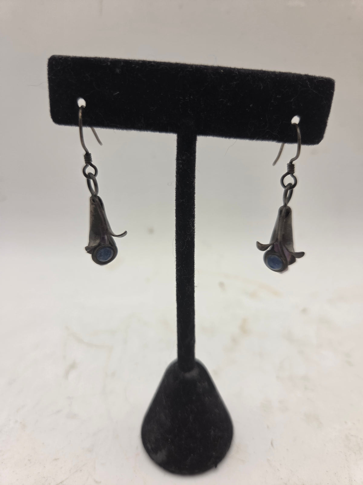 *925* Sterling & Gemstone Floral Figural Dangle Earrings