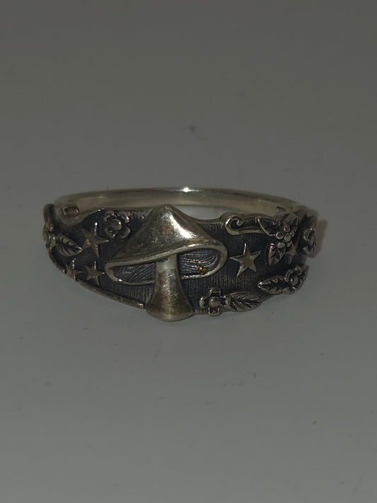 *925* Sterling Mushroom Cottage Core Ring Size 10