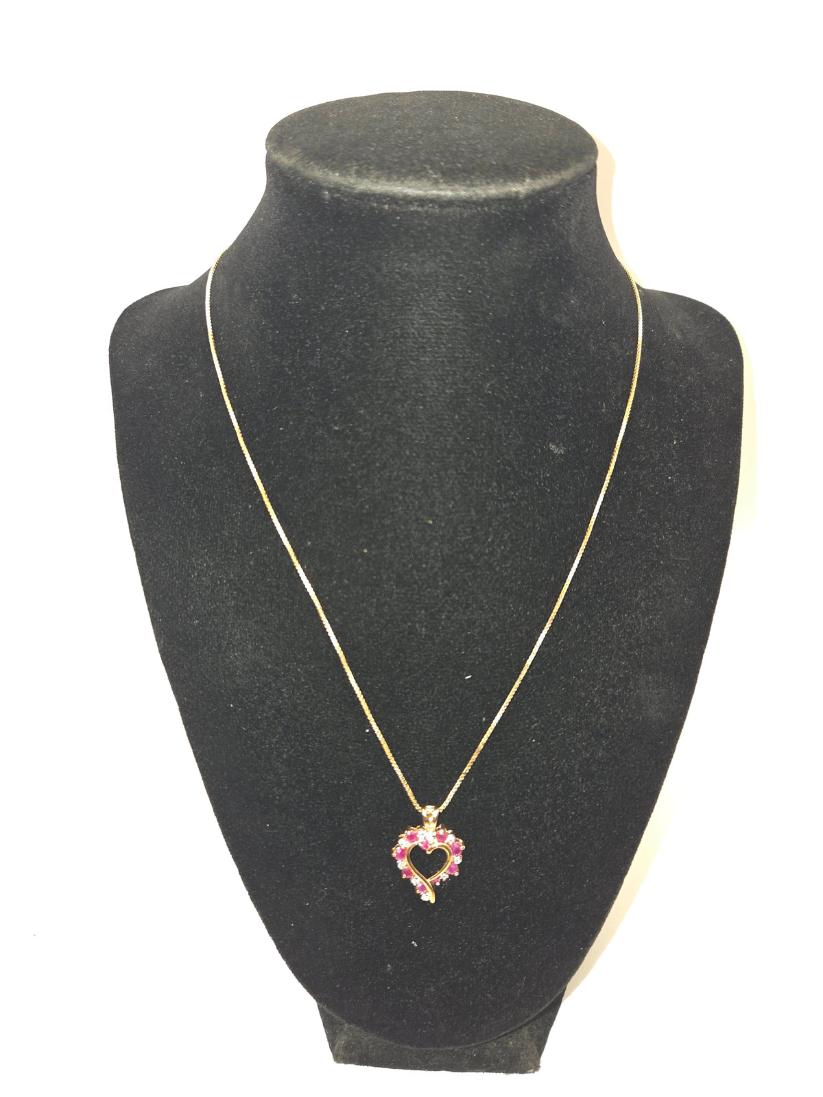 *18K* Vermeil, Ruby & Diamond Pendant on Vermeil Chain